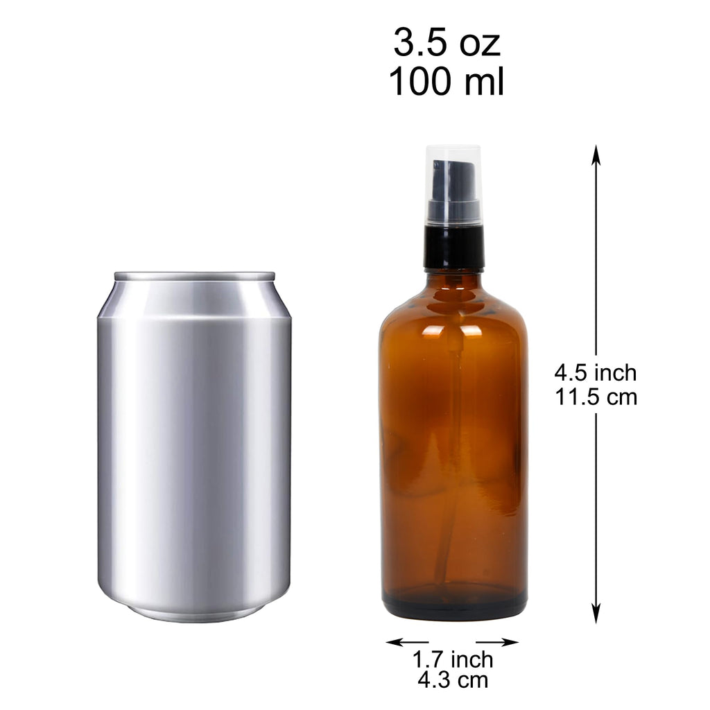 Youngever 15 Pack 3.5 Ounce Glass Pump Bottles, Empty Lotion Pump Bottles, Refillable Dispensor