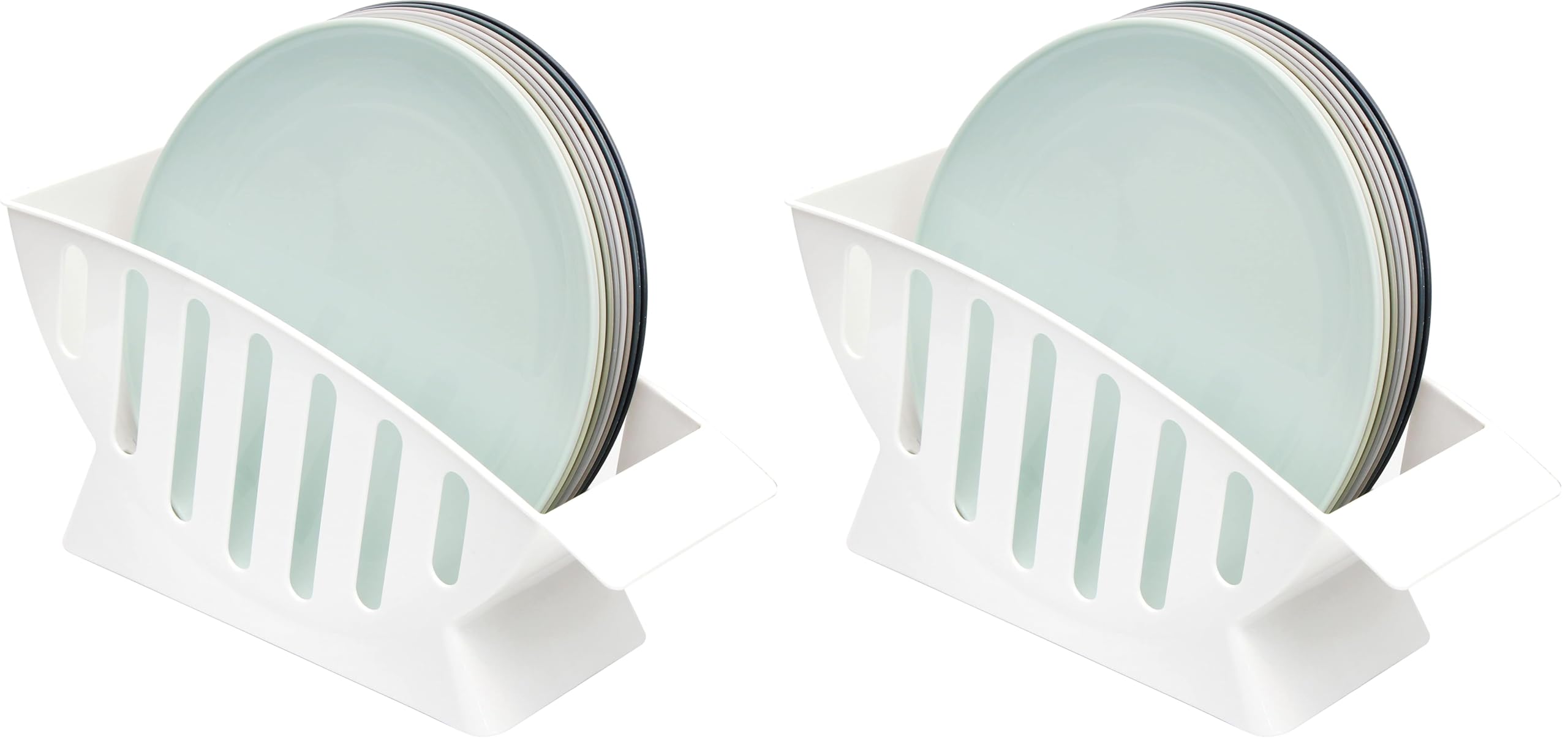 Youngever 10 Inch Dinner Plates Holder, Dish Drainer, Salad Plate Holder, Dessert Plate Holder, Dinner Plates Rack, Plastic Plates Holder