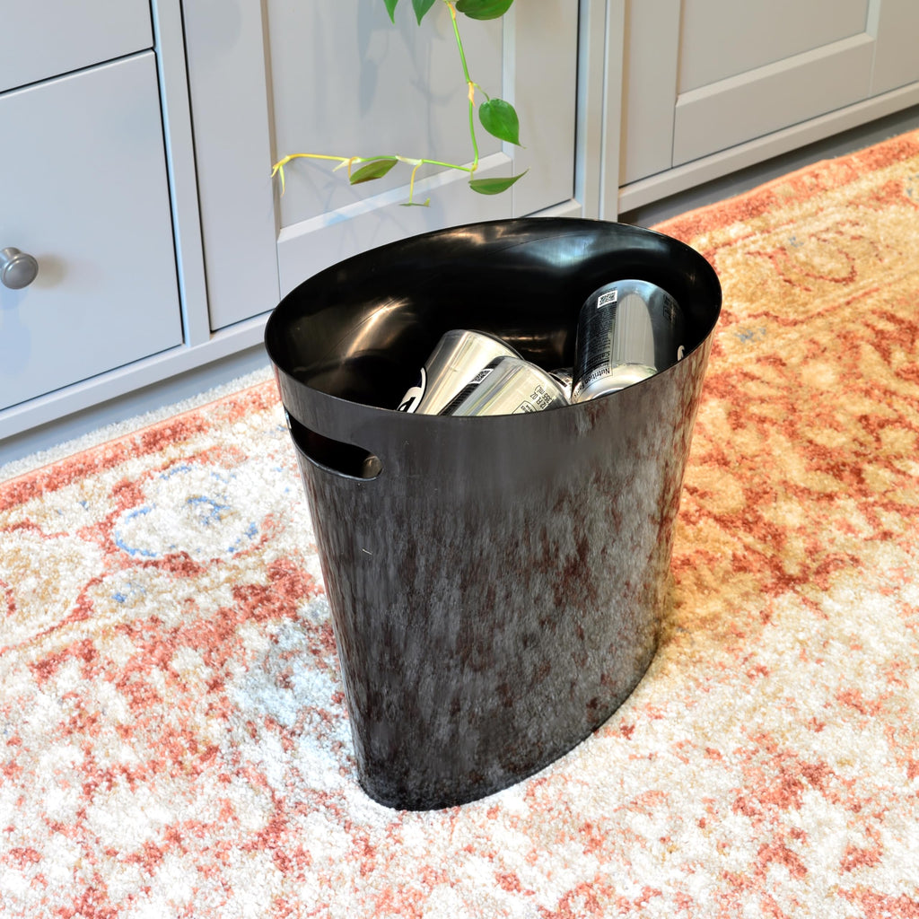 Youngever 2 Gallon Slim Trash Can, Plastic Garbage Container Bin, Small Trash Bin with Handles for Home Office, Living Room, Study Room, Kitchen, Bathroom (2 Pack)