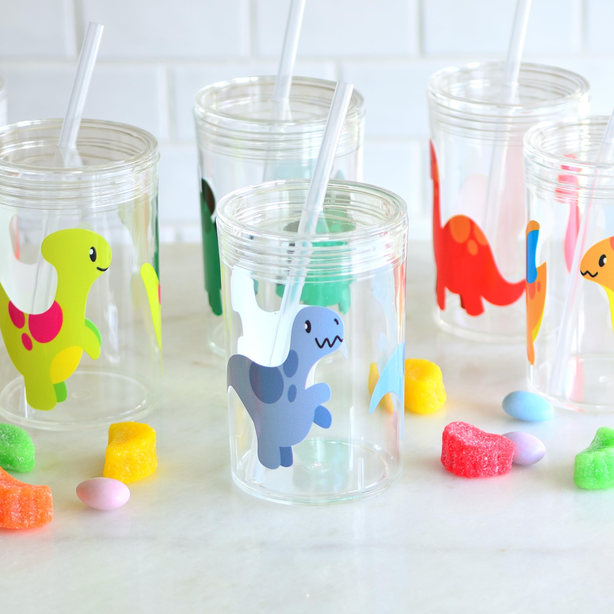 Youngever Tritan Kids Cup, Reusable 14 Ounce Tritan Water Cup with Lid and Straw, Unbreakable Kids Straw Cup