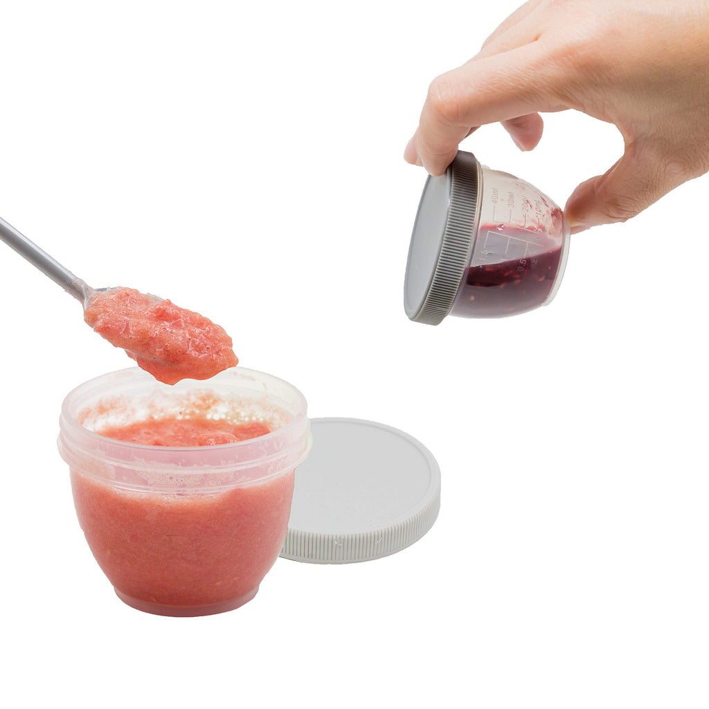 Youngever 18 Sets Baby Food Storage, 2 Ounce Plastic Baby Food Containers with Lids and Labels