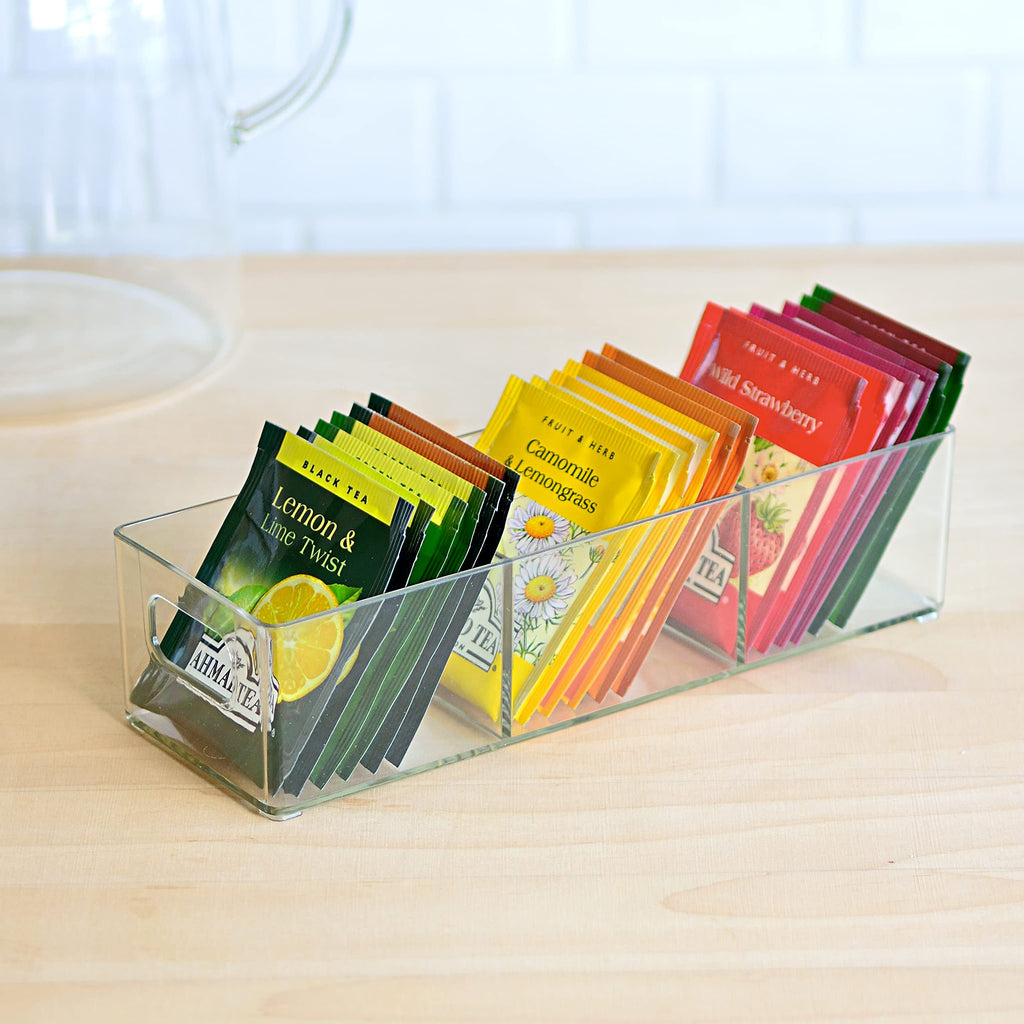 Youngever 2 Pack Plastic Tea Packet Organizers, Tea Bag Holder, Tea Bag Storage, 8.5" x 3" x 2"