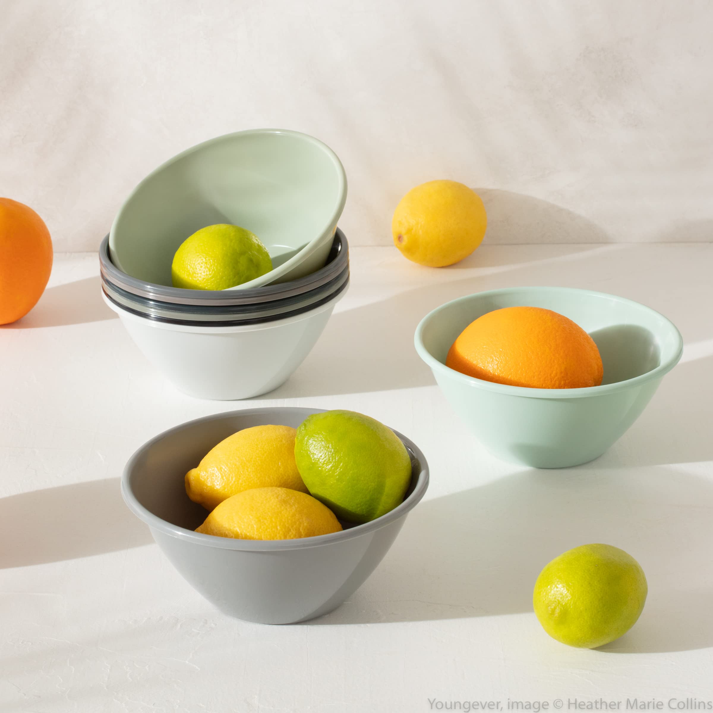 Youngever 32 ounce Plastic Bowls, Large Cereal Bowls, Large Soup Bowls, Set of 9