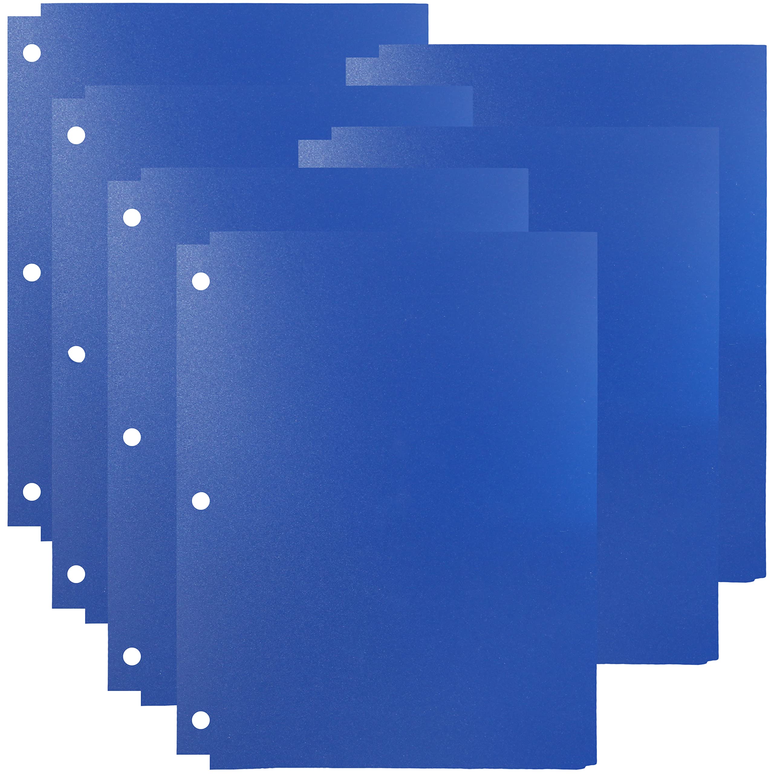 Youngever 6 Pack Heavy Duty Plastic Two Pocket Folders, Binder Dividers with Pocket, 3 Hole Punch Folder with Notches, Binder Folders