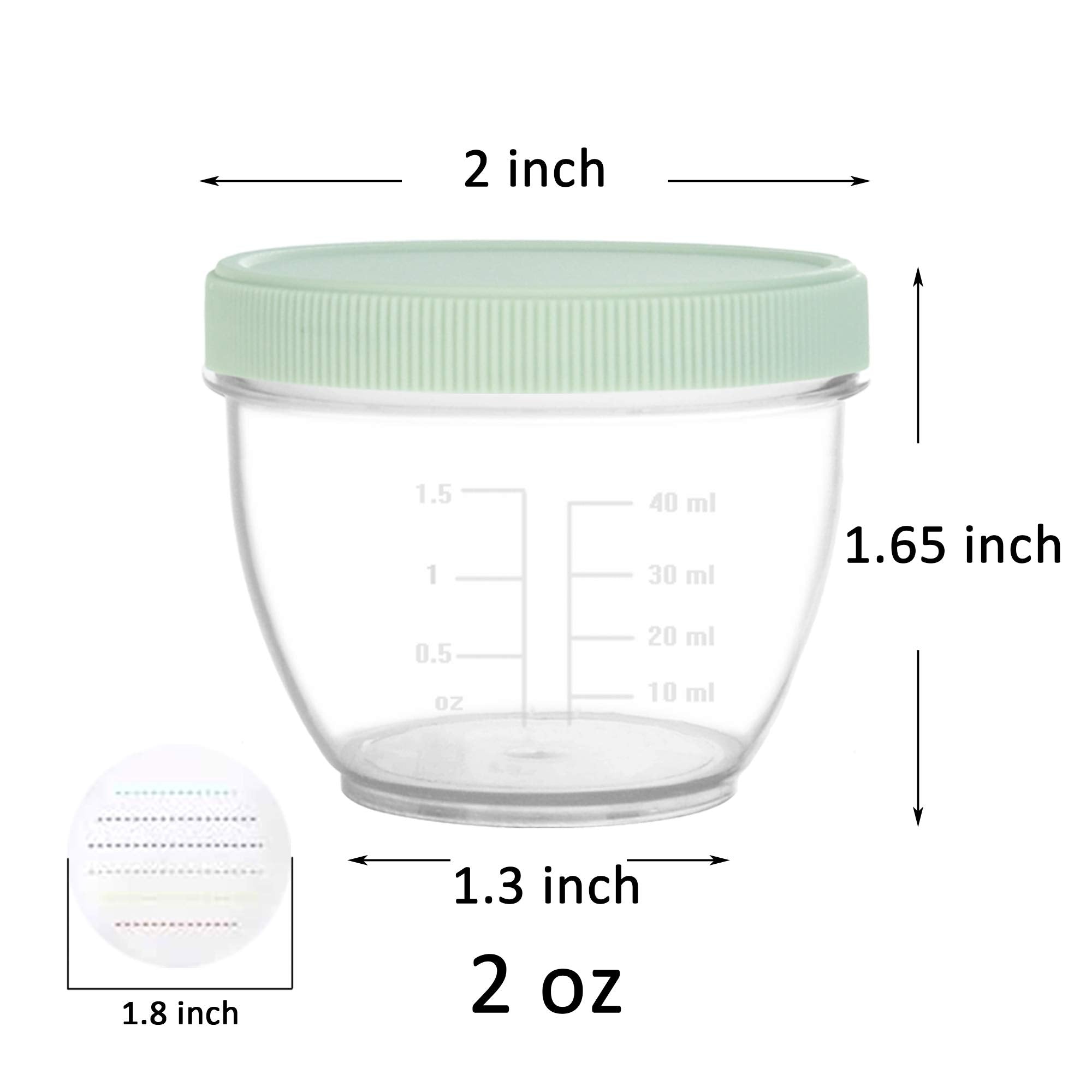 Youngever 18 Sets Baby Food Storage, 2 Ounce Plastic Baby Food Containers with Lids and Labels