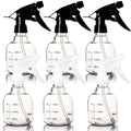 Youngever 6 Pack Empty Plastic Spray Bottles, Spray Bottles for Hair and Cleaning Solutions, 3 Clear and 3 Black Colors