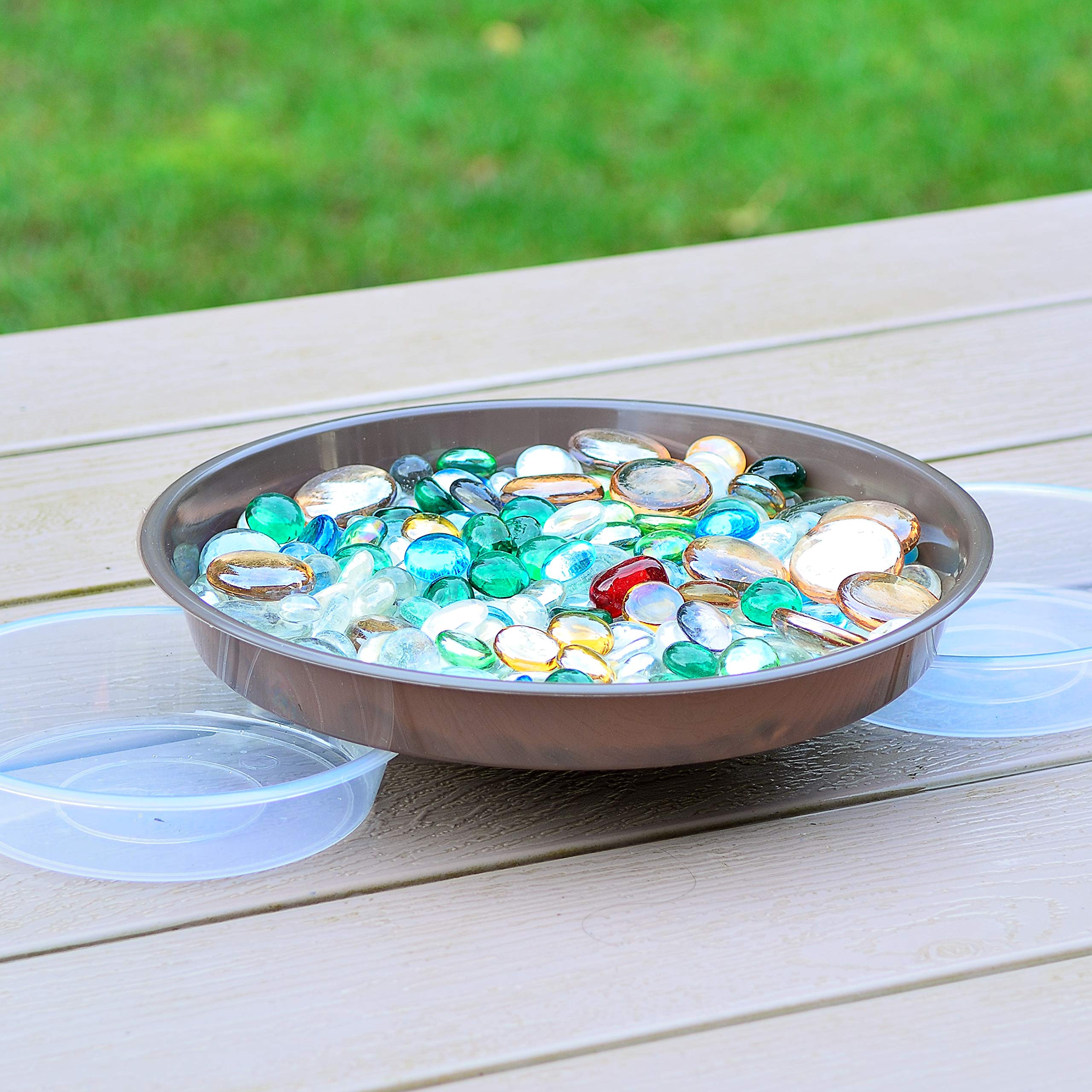 Youngever 10 Pack 10 Inch Plastic Plant Saucers, Thick and Heavy Duty Plastic Saucer Flowerpot Trays, Excellent for Indoor and Outdoor Plants