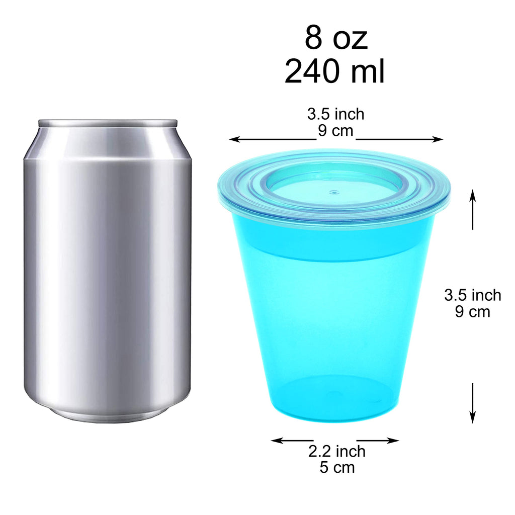 Youngever 7 Set Plastic Parfait Cups with Lids and Inserts, Spill and Leak Proof