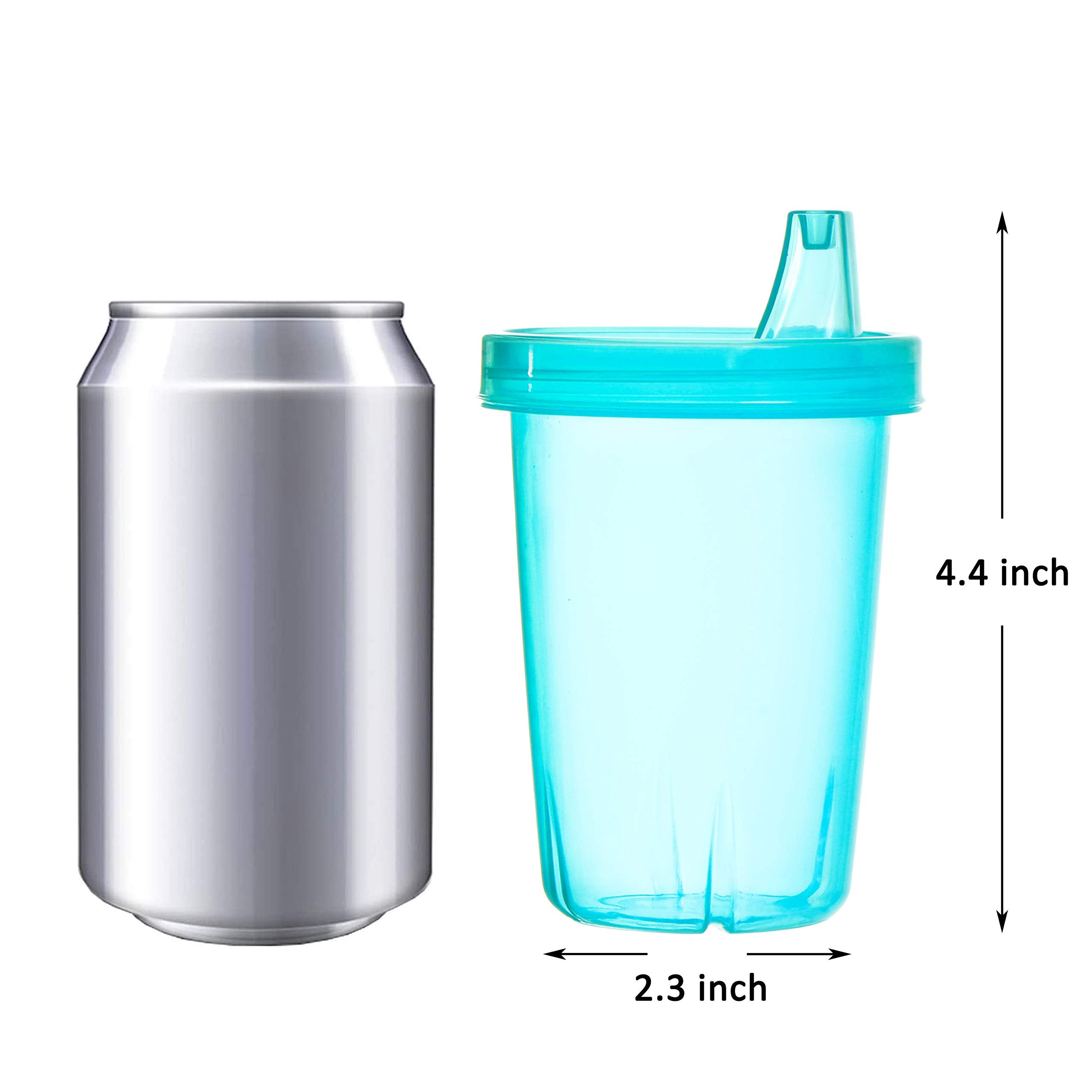 Youngever 7 Pack Kids Sippy Cups, 7 Coastal Colors, 10 oz Plastic Sippy Cups for Infant, Toddler, Kids