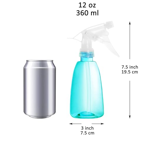 Youngever 6 Pack 12 Ounce Empty Plastic Spray Bottles, Spray Bottles for Hair and Cleaning Solutions