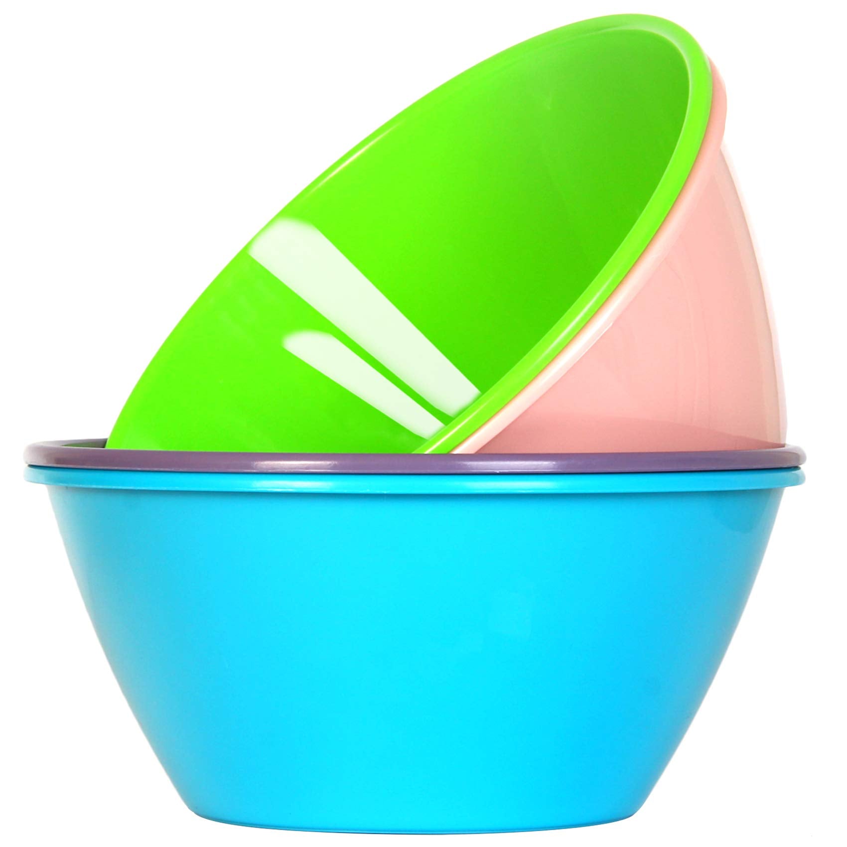 Youngever 50 Ounce Plastic Bowls, Large Cereal Bowls, Large Soup Bowls, Microwave Safe, Dishwasher Safe, Set of 9