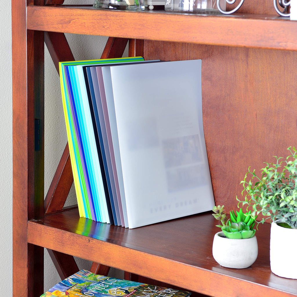 Youngever 12 Pack Heavy Duty Plastic Two Pocket Folders, Heavy Duty Plastic 2 Pocket Folder, Urban Colors