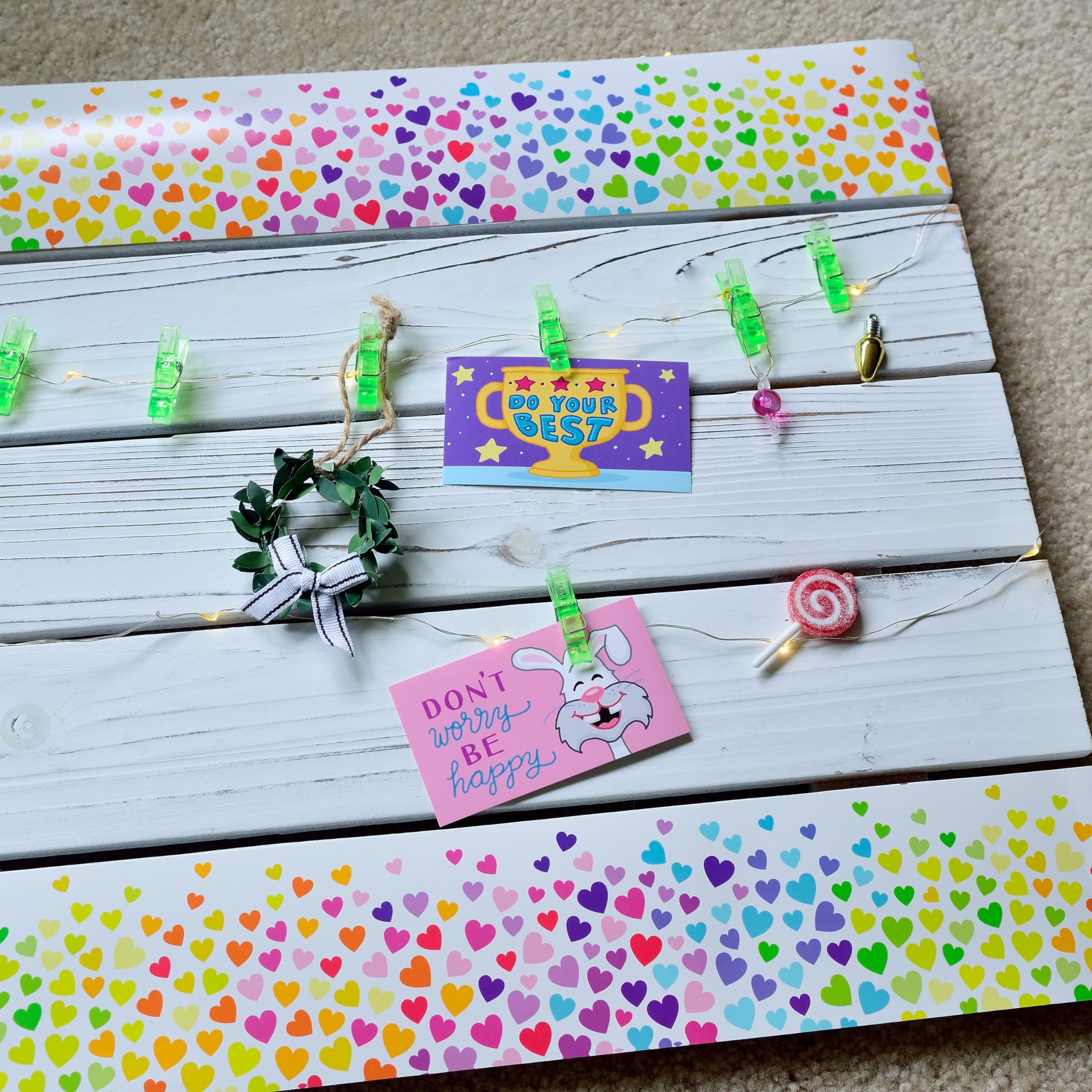 Youngever 52.5 ft Bulletin Board Borders for Classroom Decoration, Heart Design