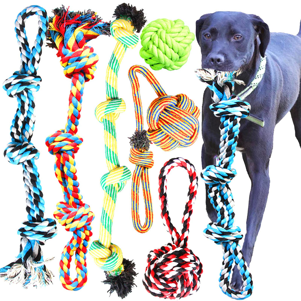Youngever 6 Pack Dog Rope Toys, Puppy Chew Toys Dog Toys for Medium to Large Dogs