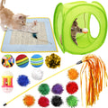 Youngever 18 Cat Toys Kitten Toys Assortments, Cat Teaser Wand, Interactive Bell Toy, Sparkle Balls for Cat, Puppy, Kitty, Kitten