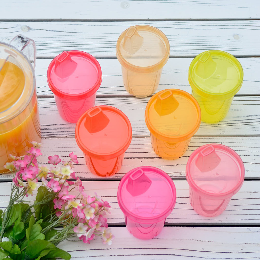Youngever 7 Pack Kids Sippy Cups for Infant and Toddler - Pink Color