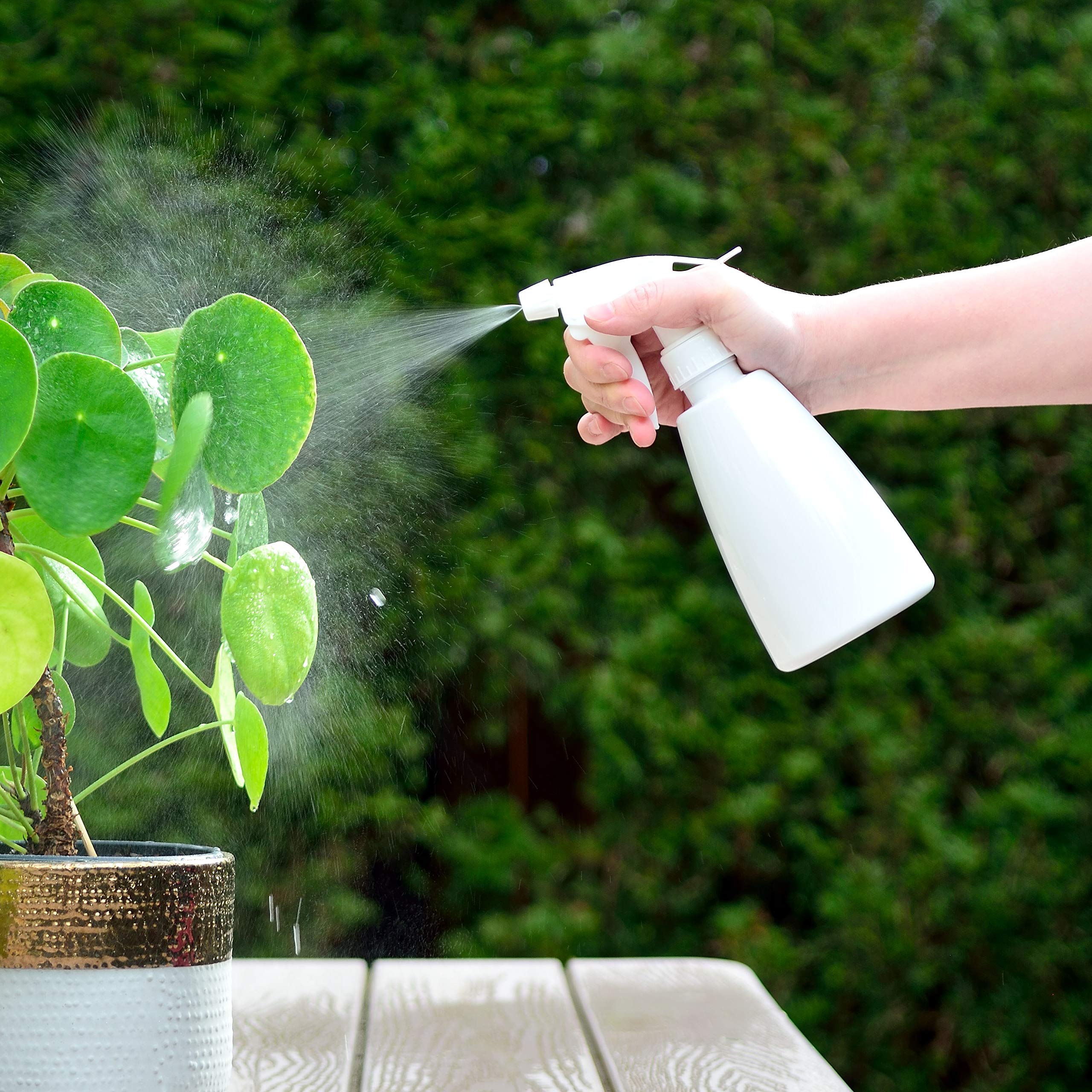 Youngever 6 Pack Empty Plastic Spray Bottles, White Spray Bottles for Hair and Cleaning Solutions