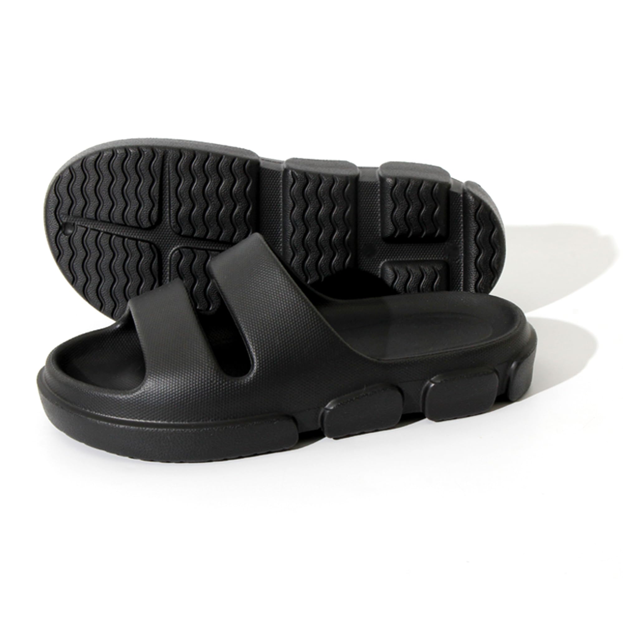 SPRUCE INT SHEYOUNG Slide Sandals for Women Indoor Outdoor, House Slippers for Woman, Non Slip Rubber Shower Slides, Two Strap Arch Support Sandals