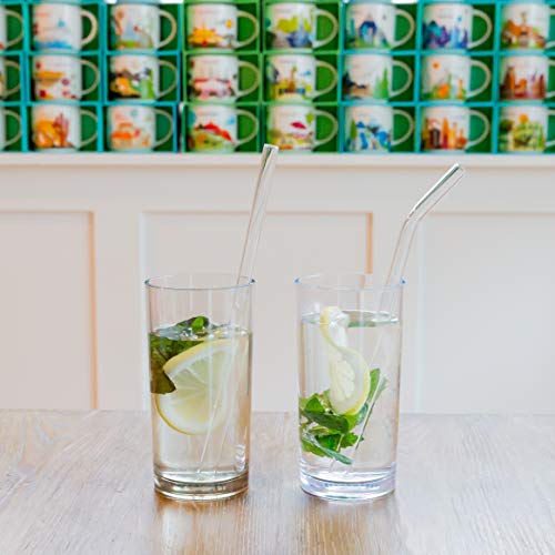 Youngever Reusable Glass Straws Assortment, 9 inches, Eco Friendly with Brush