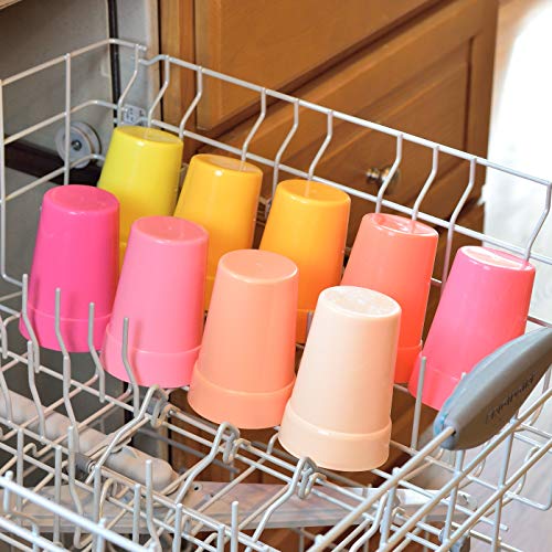 Youngever 18 Pack 12 Ounce Plastic Kids Juice Tumblers, Unbreakable Drinking Glasses, Plastic Cups, Reusable | Stackable | NO BPA | Top-rack Dishwasher Safe