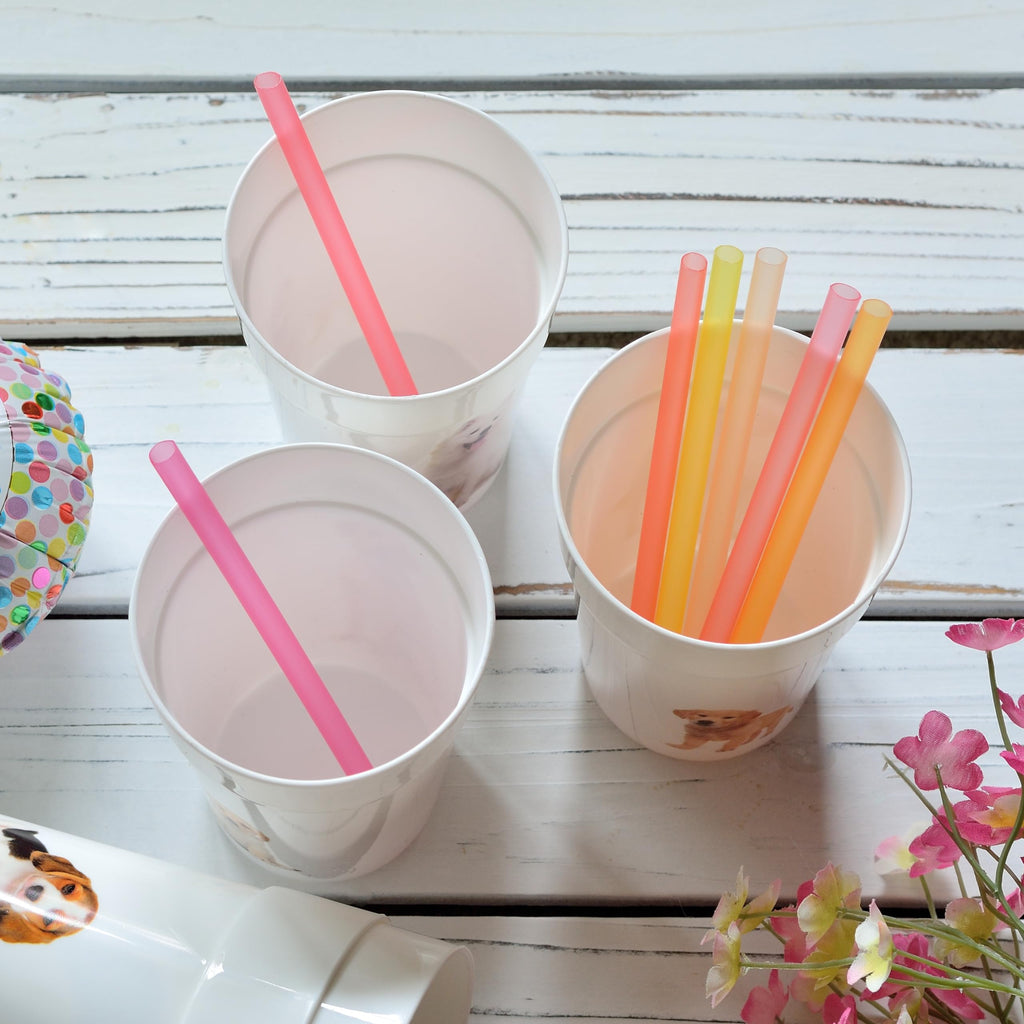 Youngever 7 Pack Kids Plastic Straws, 5 Inch Reusable Plastic Straws for Kids and Toddlers