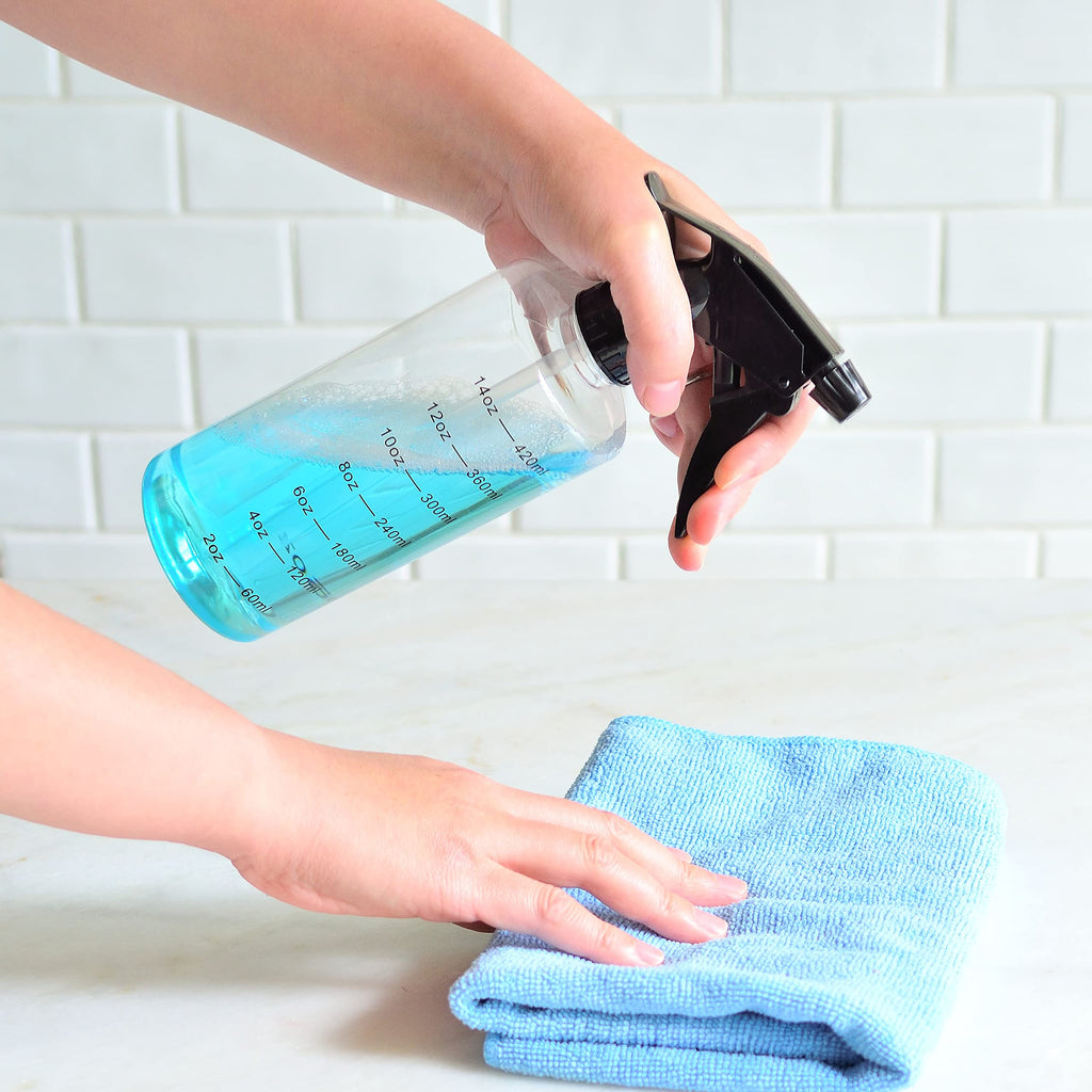Youngever 5 Pack 16 Ounce Empty Plastic Spray Bottles, Spray Bottles for Hair and Cleaning Solutions