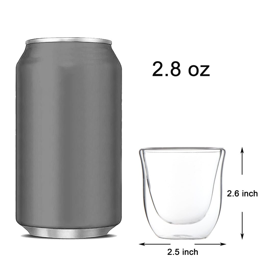 Youngever 4 Pack Espresso Cups, Double Wall Thermo Insulated Espresso Cups, Glass Coffee Cups