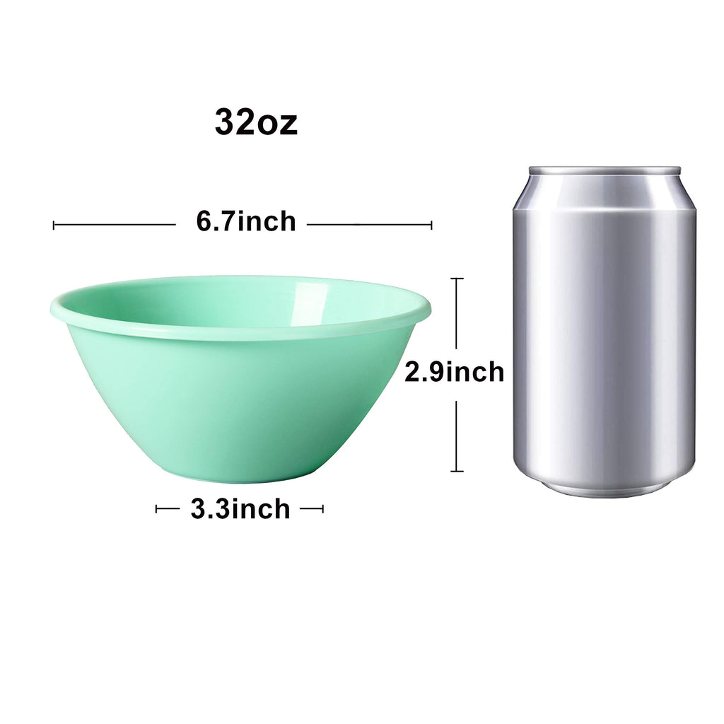 Youngever 32 ounce Plastic Bowls, Large Cereal Bowls, Large Soup Bowls, Set of 9