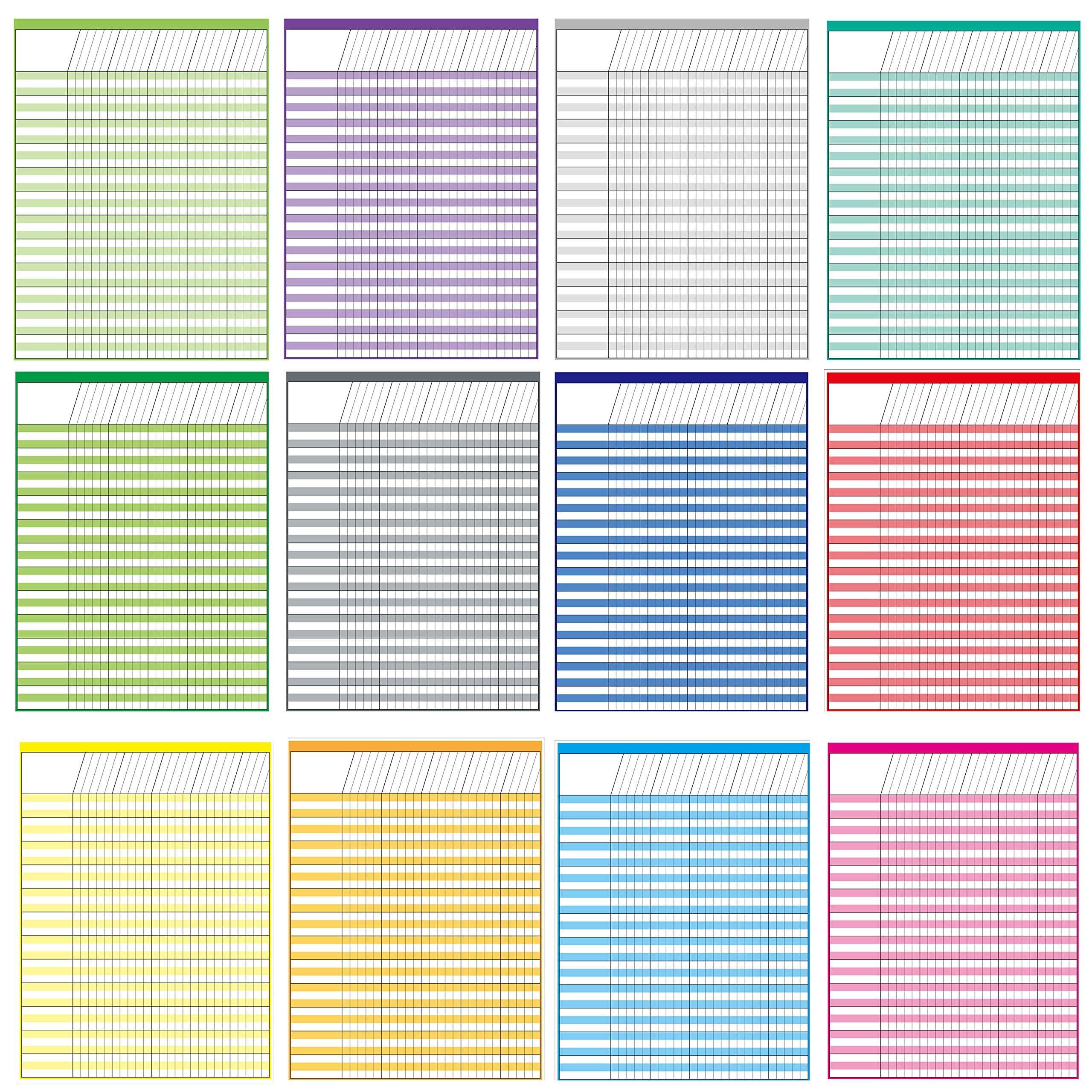 Youngever 17 Inch x 22 Inch Multi-Color Laminated Dry Erase Incentive Chart with Reward Stickers for Chore Responsibility, School Attendance, Homework Progress Tracking Chart