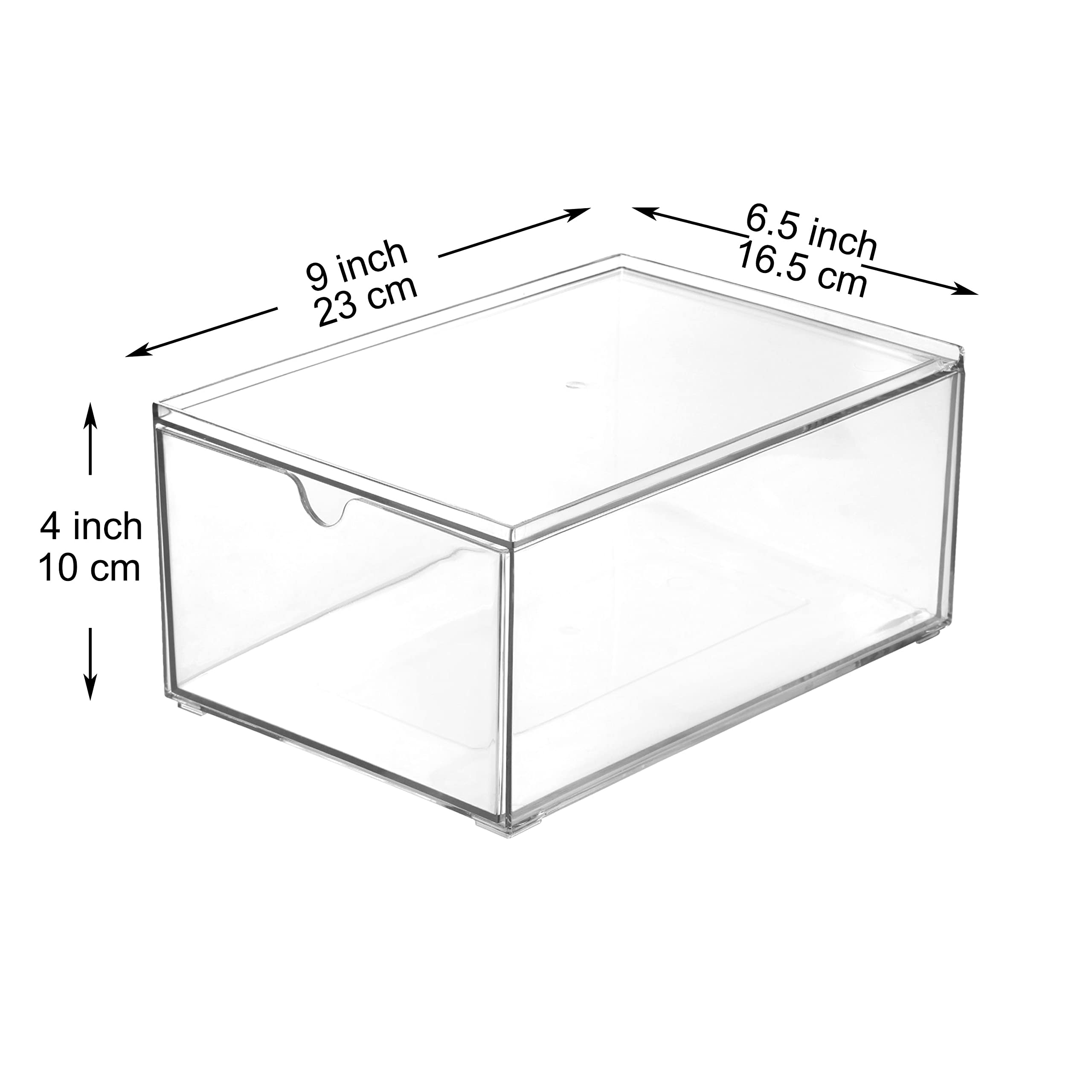 Youngever 2 Pack Stackable Plastic Organiser Drawers, Clear Cosmetic Organizers, Makeup Organiser Drawers