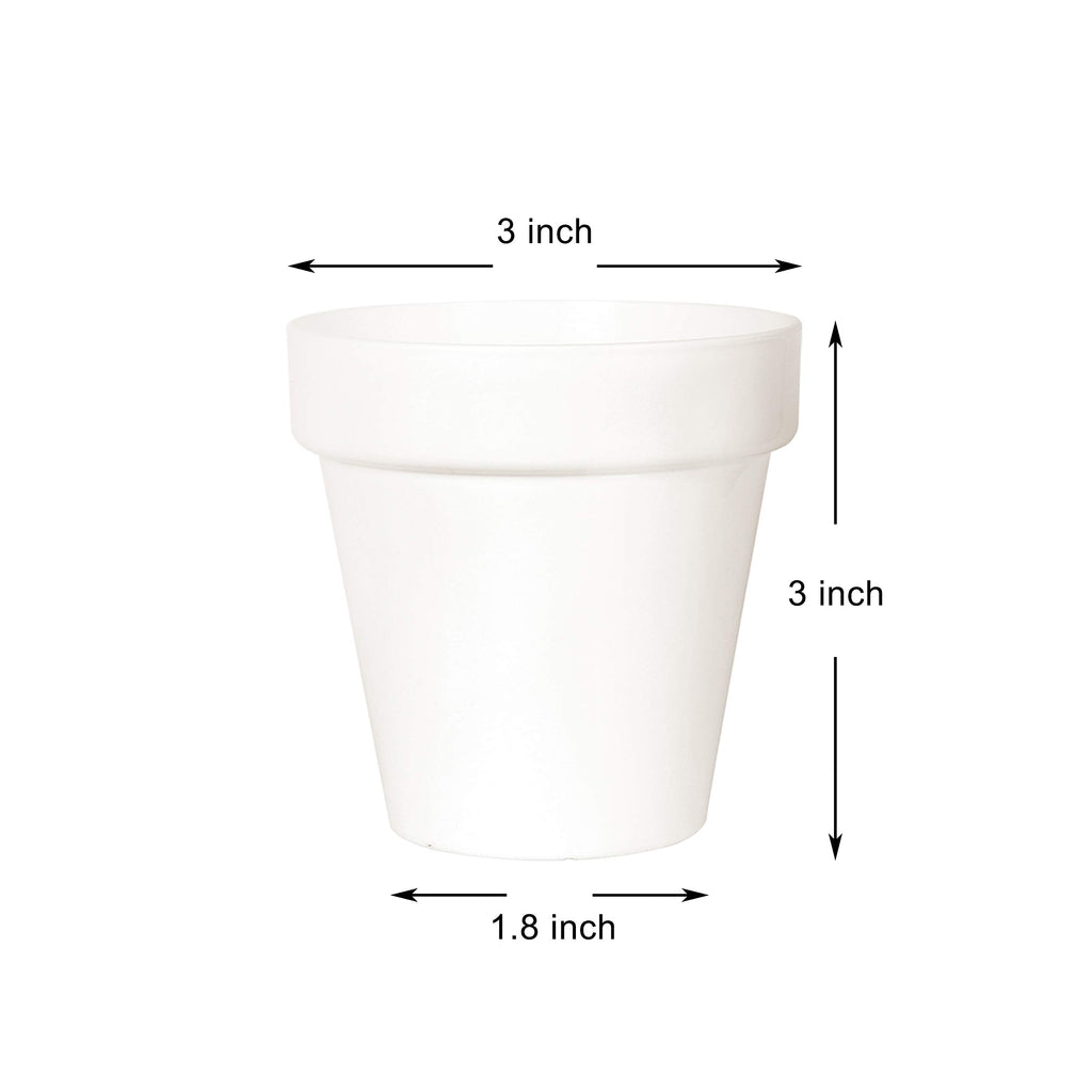 Youngever 10 Pack 3 Inch Mini Plastic Planters Indoor Flower Plant Pots, White Gardening Pot with Drainage for All House Plants, Flowers, Herbs, Succulents, NO Plant Included