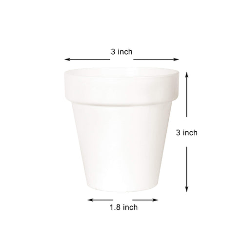 Youngever 10 Pack 3 Inch Mini Plastic Planters Indoor Flower Plant Pots, White Gardening Pot with Drainage for All House Plants, Flowers, Herbs, Succulents, NO Plant Included