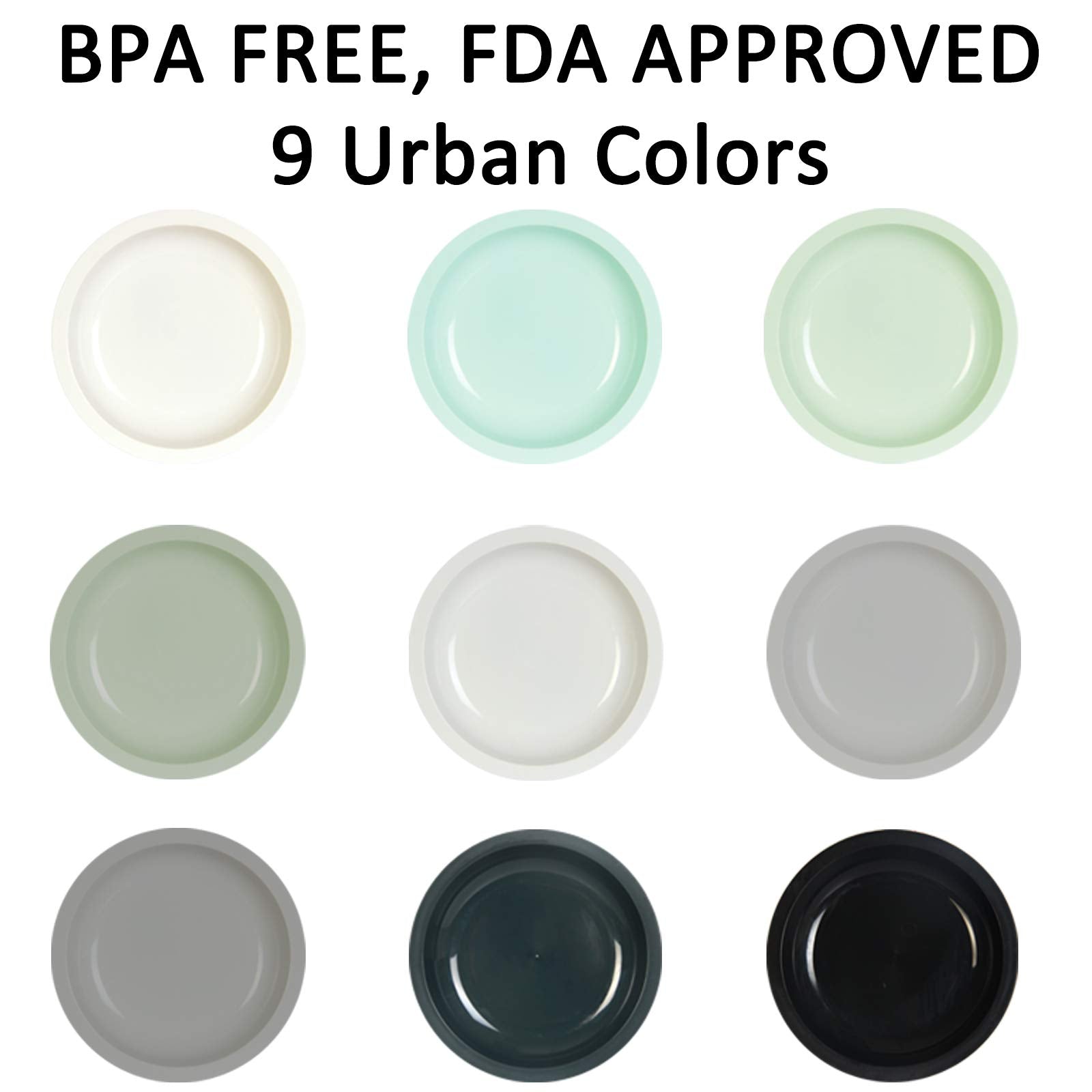 Youngever 9 Pack 20cm Small Plastic Plates, Kids Plates, Re-usable Toddler Plates, Snack Plates, Microwave Safe, Dishwasher Safe, Set of 9