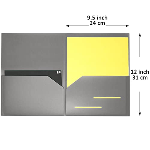 Youngever 6 Pack Heavy Duty Plastic Two Pocket Folders, Heavy Duty Plastic 2 Pocket Folder