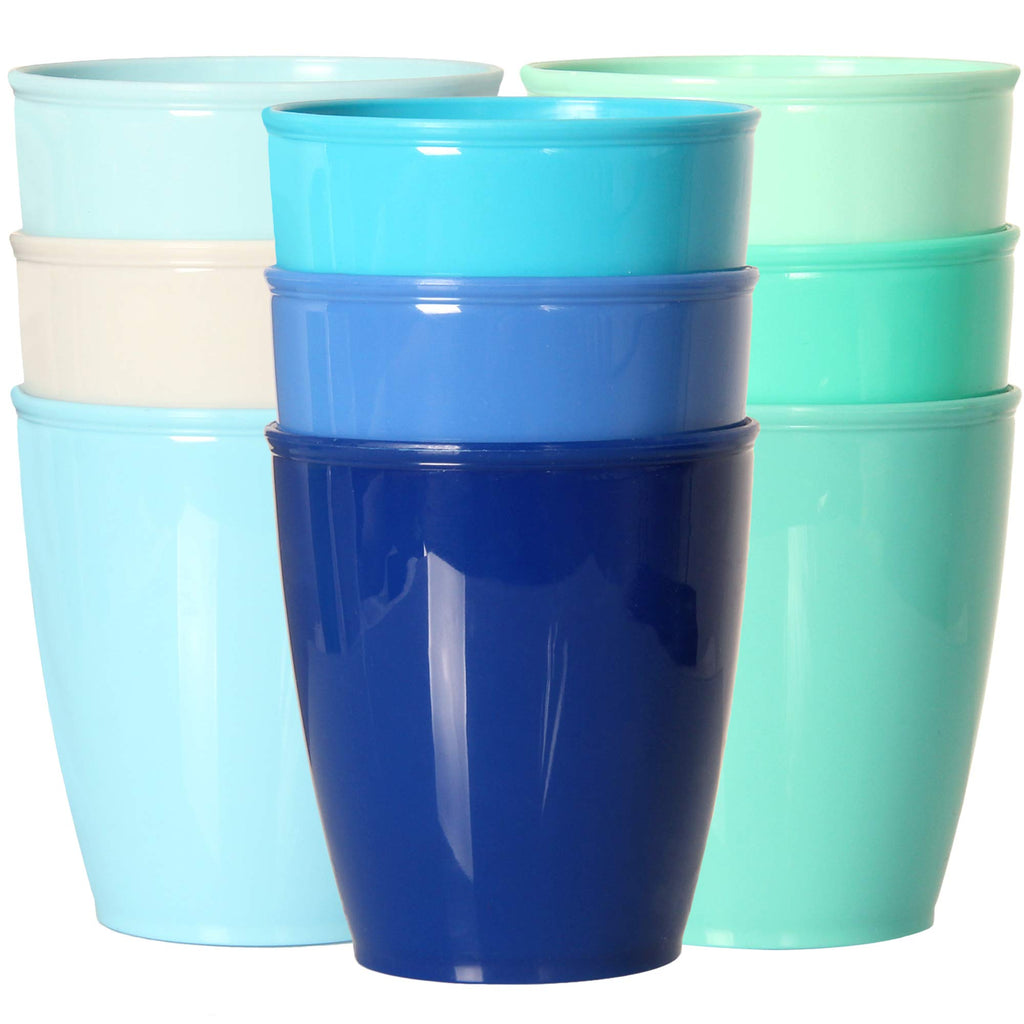 Youngever 8 Ounce Kids Cups, 9 Pack Kids Plastic Cups, 8 Ounce Kids Drinking Cups, Toddler Cups, Cups for Kids Toddlers, Unbreakable Toddler Cups