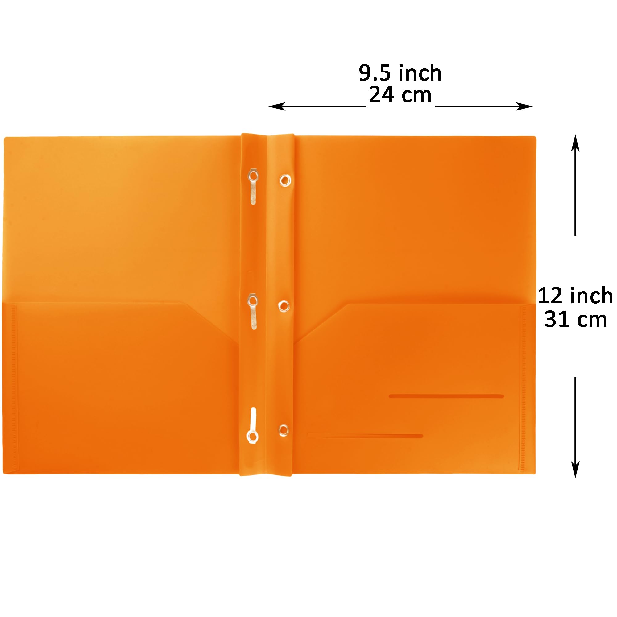 Youngever 6 Pack Heavy Duty Plastic Two Pocket Folders with 3 Prongs, Metal Prongs Fastener, Heavy Duty Plastic 2 Pocket Folder