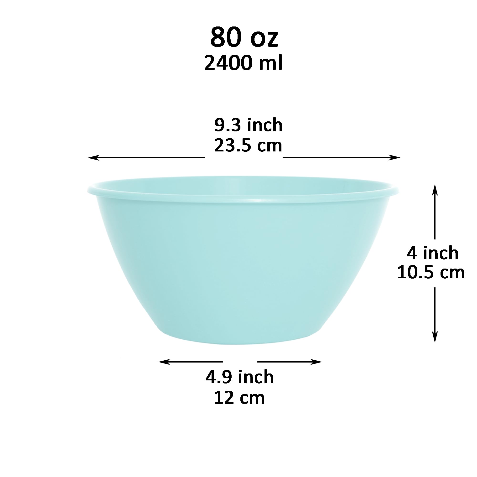 Youngever 9 inch 80 Ounce Plastic Mixing and Serving Bowls, Popcorn Bowls, Salad Bowls, Chip and Dip Serving Bowls, Set of 9