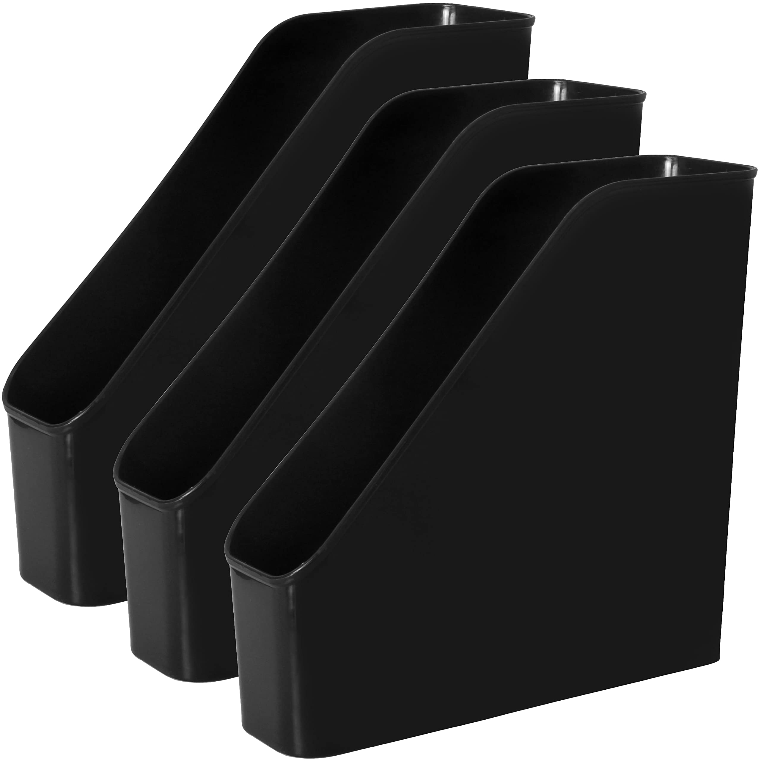 Youngever 3 Pack File Folder Bin Storage, Plastic File Folder Bin Organizer with Handle