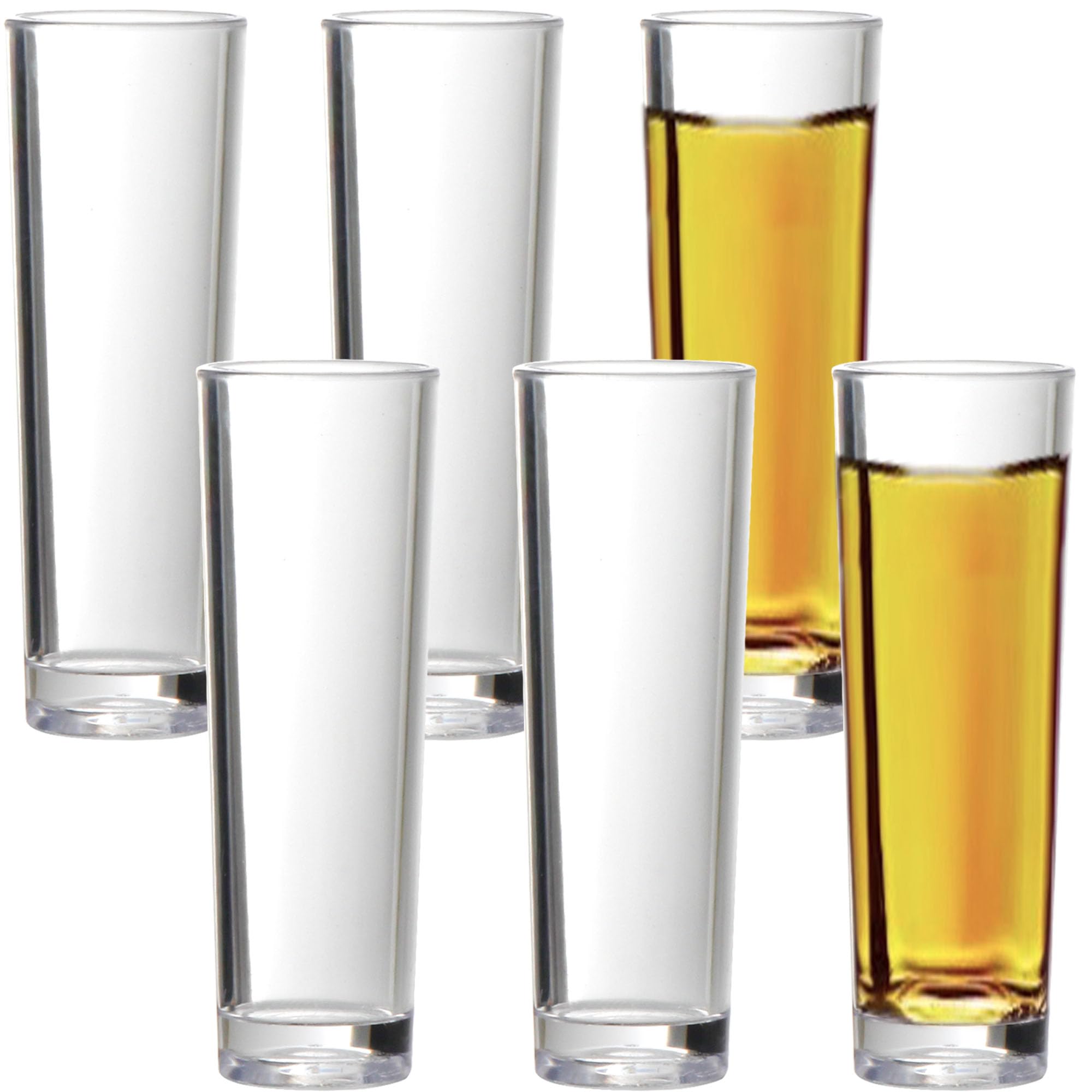 Youngever 6 Pack Plastic Shot Glass Set, Plastic Shot Cups, Clear Shot Glass