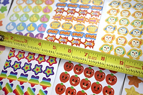 Youngever 5800 Teacher Stickers for Kids, Reward Stickers Mega Variety Pack, Incentive Stickers for Teacher Supplies Classroom Supplies, 18 Design Styles Including 3D Heart, face, Star, owl, Cupcake