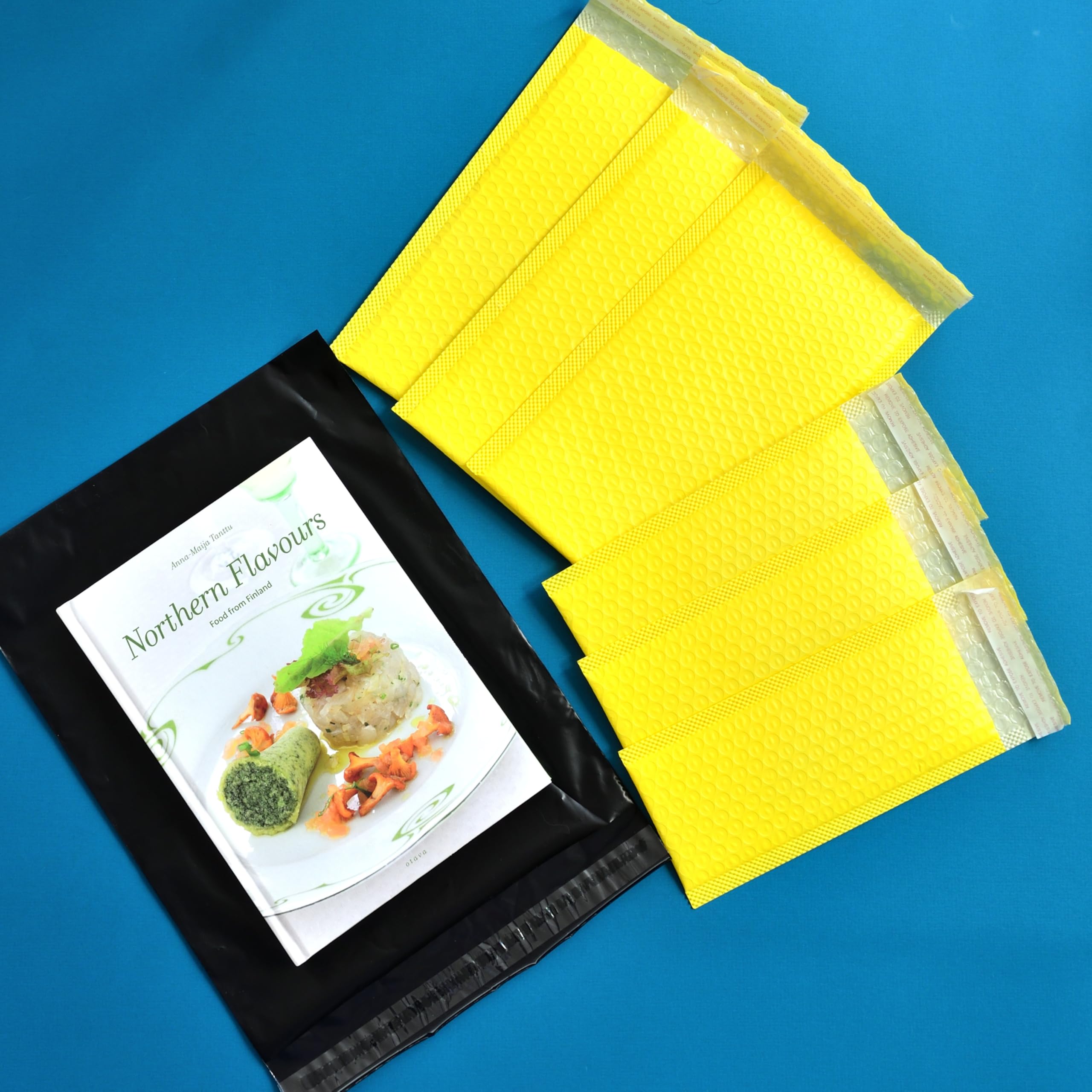 Youngever 120 Pcs Mailing Envelopes and Poly Mailers, Yellow Bubble Mailers, Durable Kraft Envelopes, White envelopes, Waterproof Self-Sealing Shipping Bags