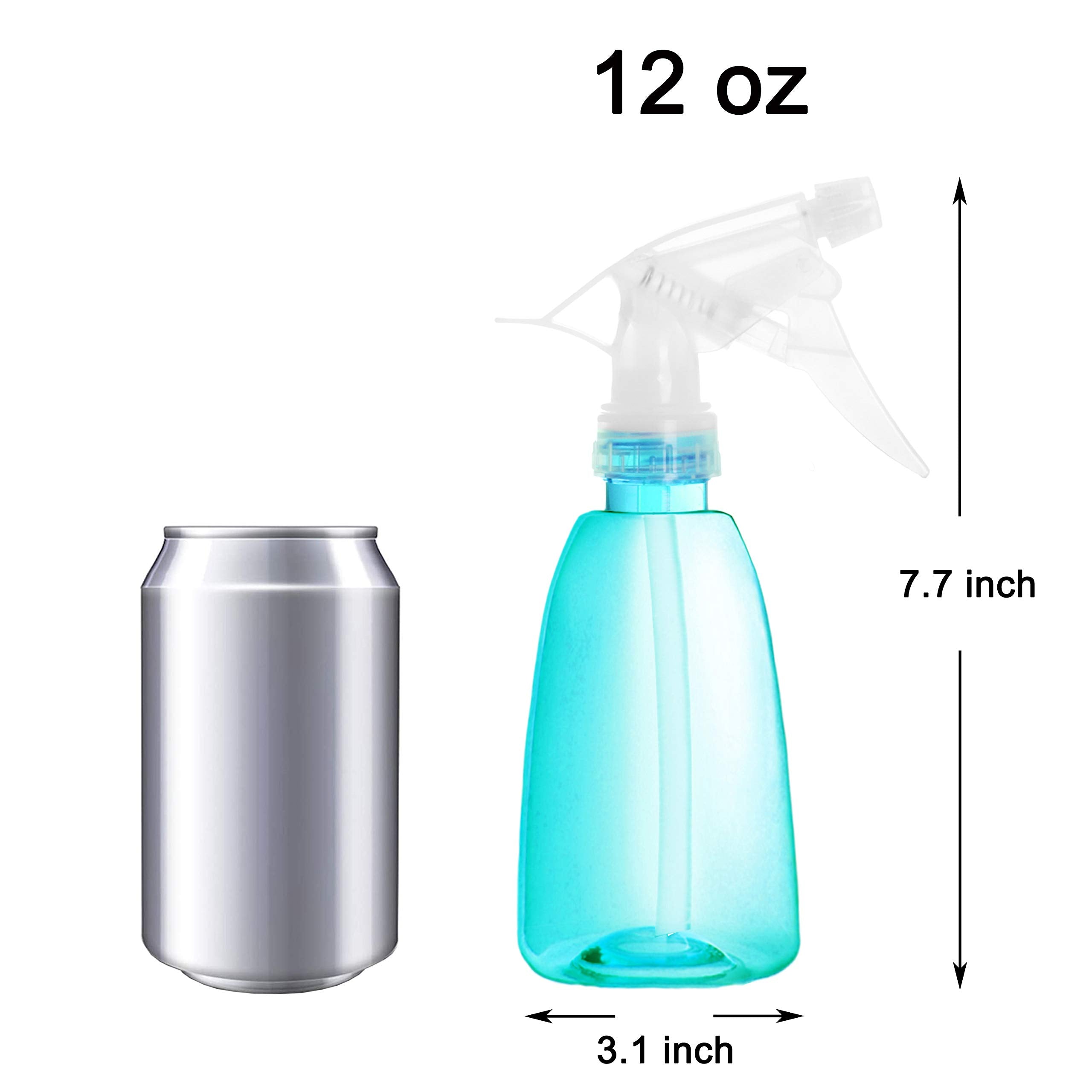 Youngever 6 Pack Empty Plastic Spray Bottles, Spray Bottles for Hair and Cleaning Solutions in 6 Colors