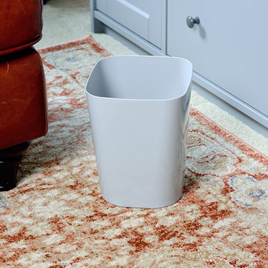Youngever 2 Pack 1.5 Gallon Square Trash Can, Plastic Garbage Container Bin, Small Trash Bin for Home Office, Living Room, Study Room, Kitchen, Bathroom