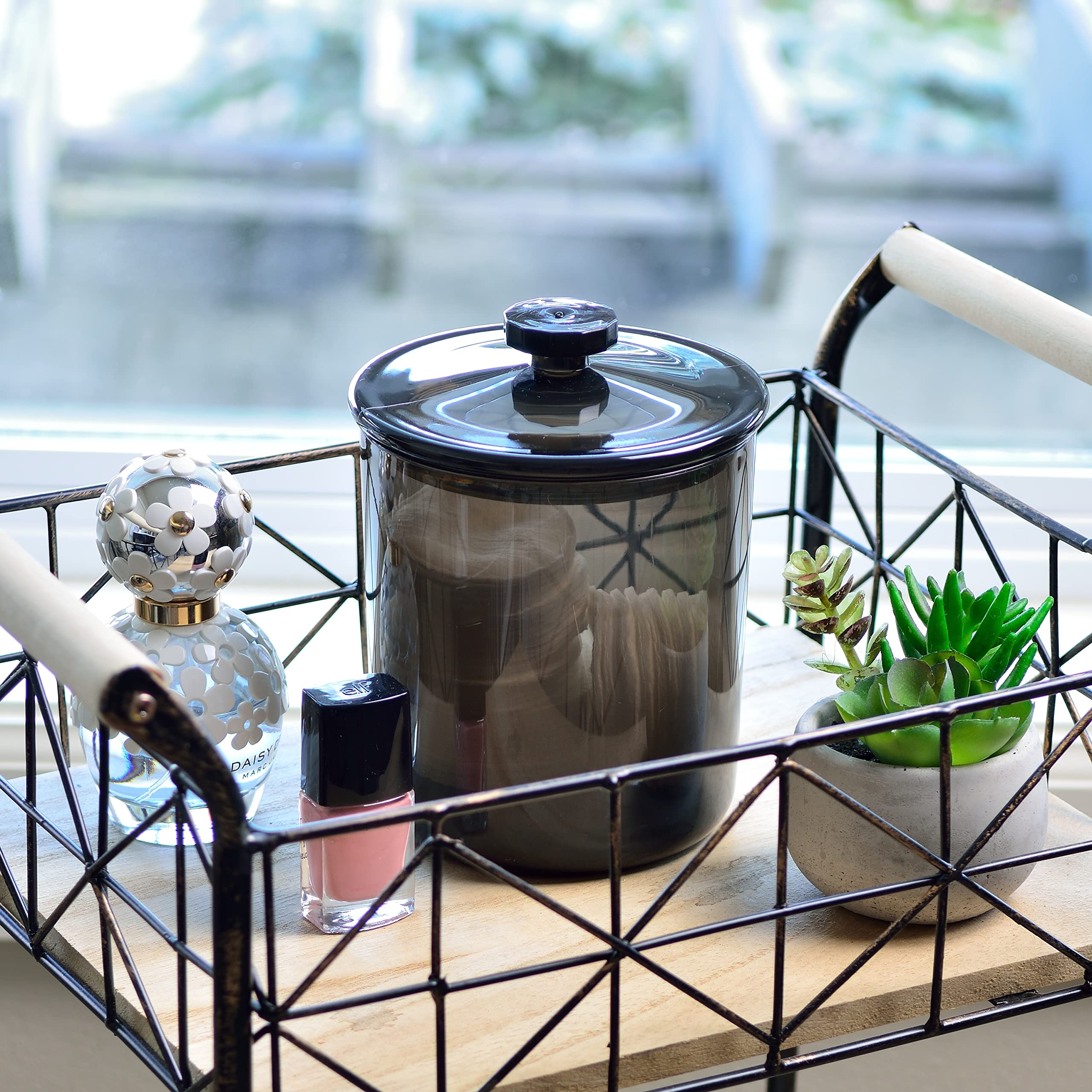 Youngever Black Plastic Apothecary Jar