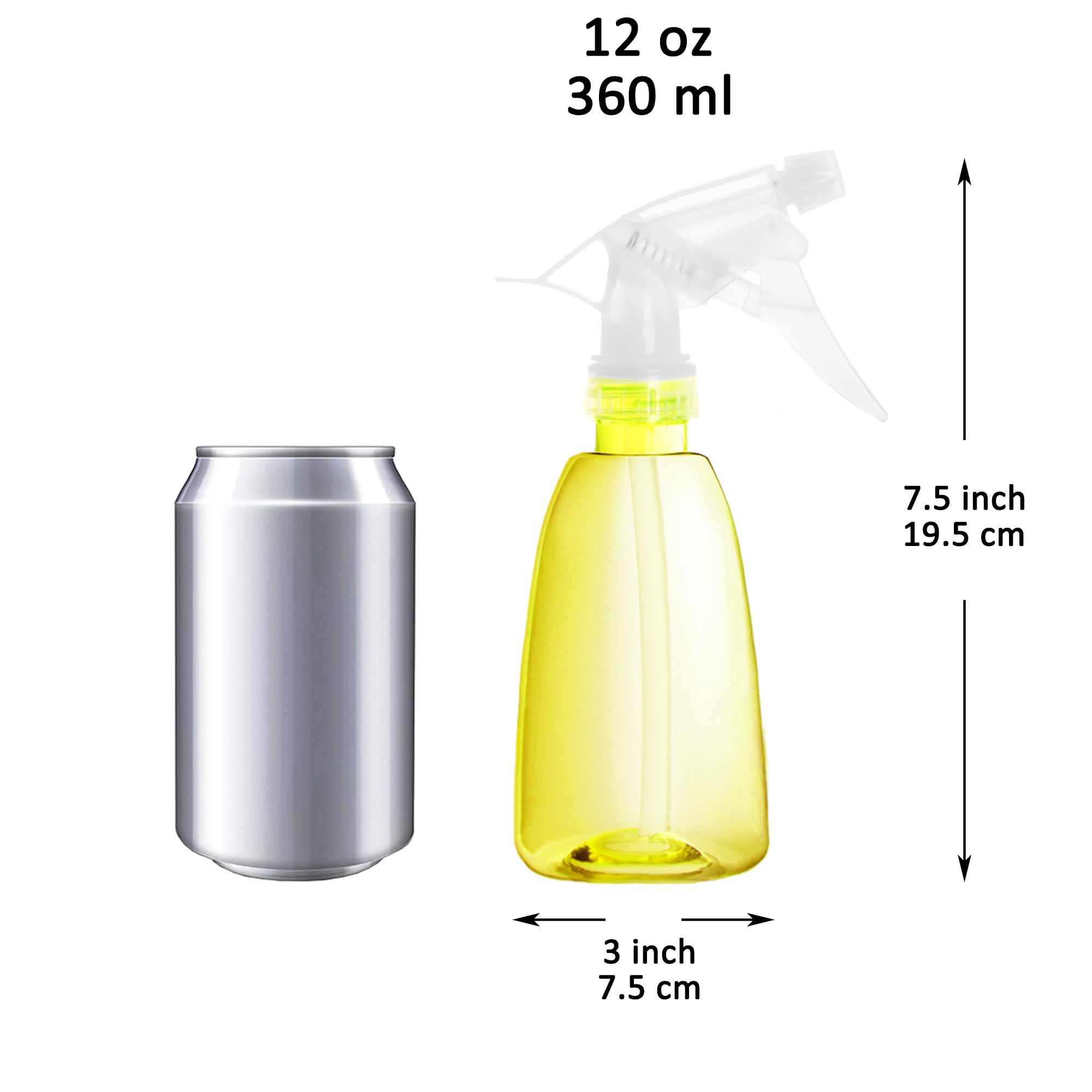 Youngever 6 Pack 12 Ounce Empty Plastic Spray Bottles, Spray Bottles for Hair and Cleaning Solutions