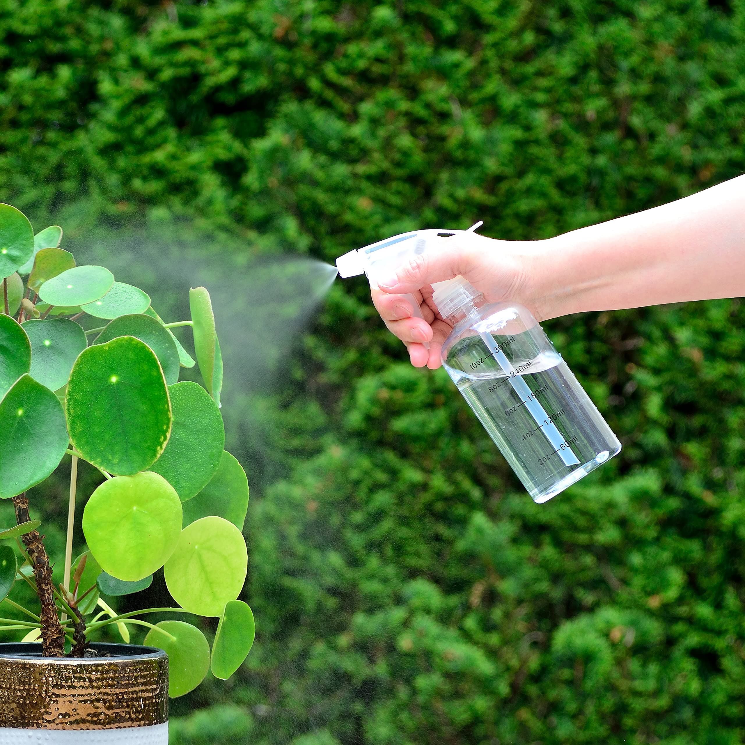 Youngever 6 Pack Empty Plastic Spray Bottles with Measurement, Spray Bottles for Hair and Cleaning Solutions