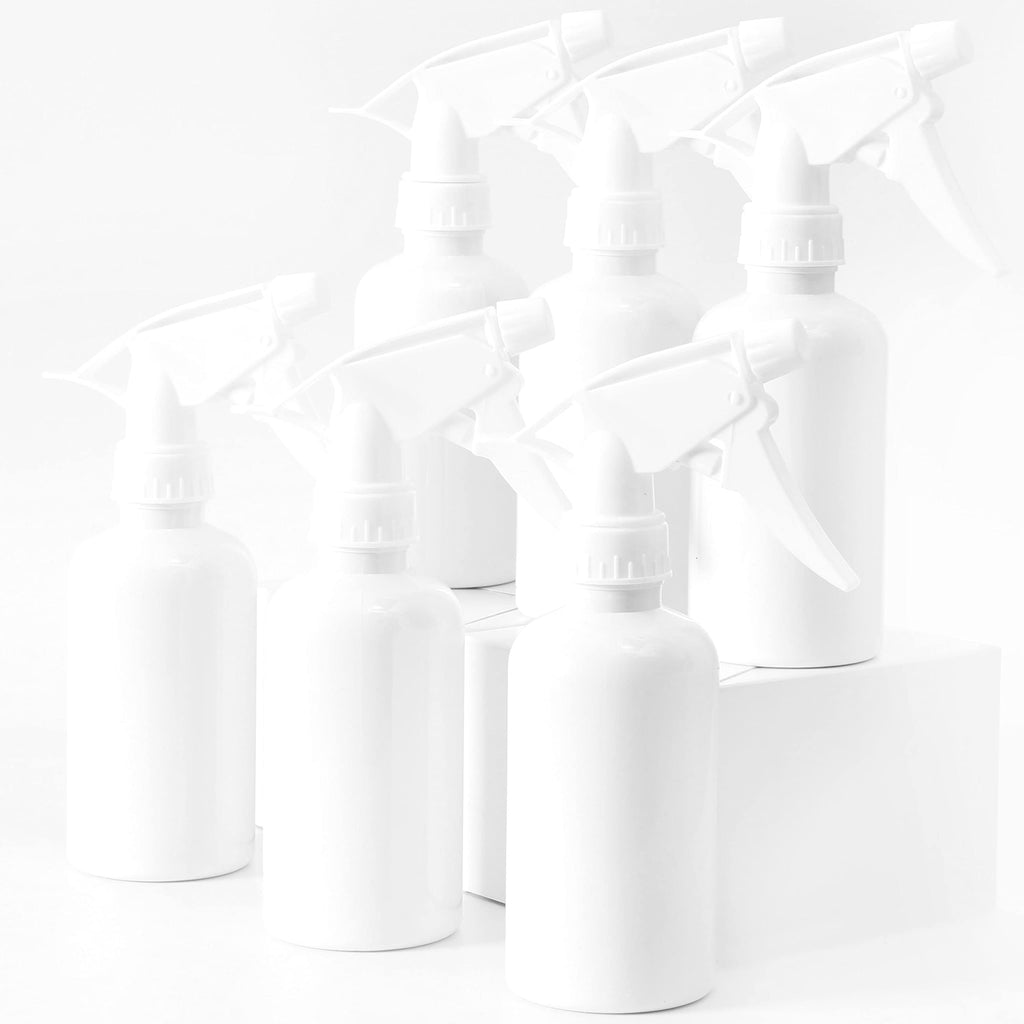 Youngever 6 Pack White Plastic Spray Bottles, Spray Bottles for Hair and Cleaning Solutions