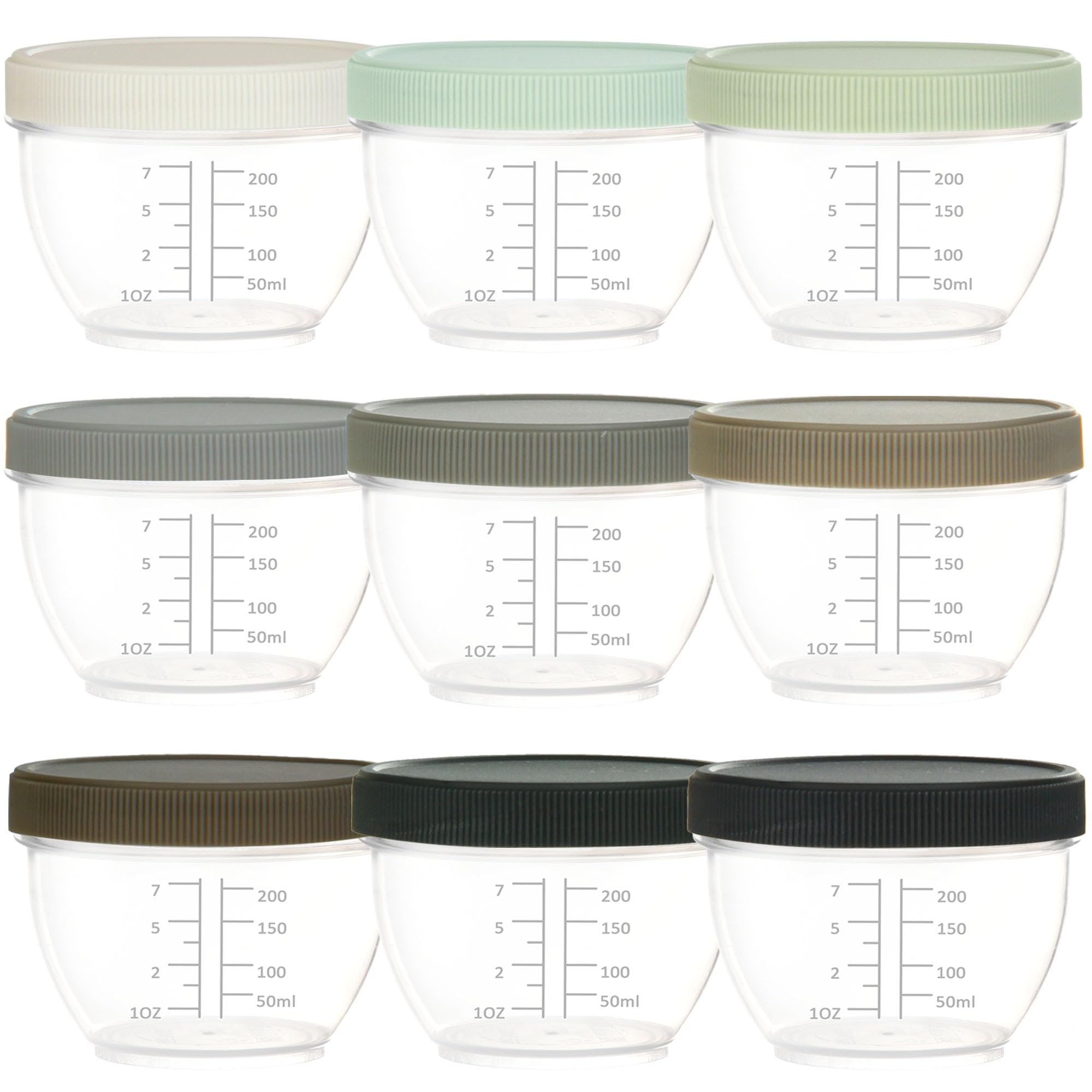 Youngever 18 Pack 1 Cup Small Food Containers with Lids, 8 Ounce Food Storage Containers, Condiment, and Sauce Containers with Lids Labels