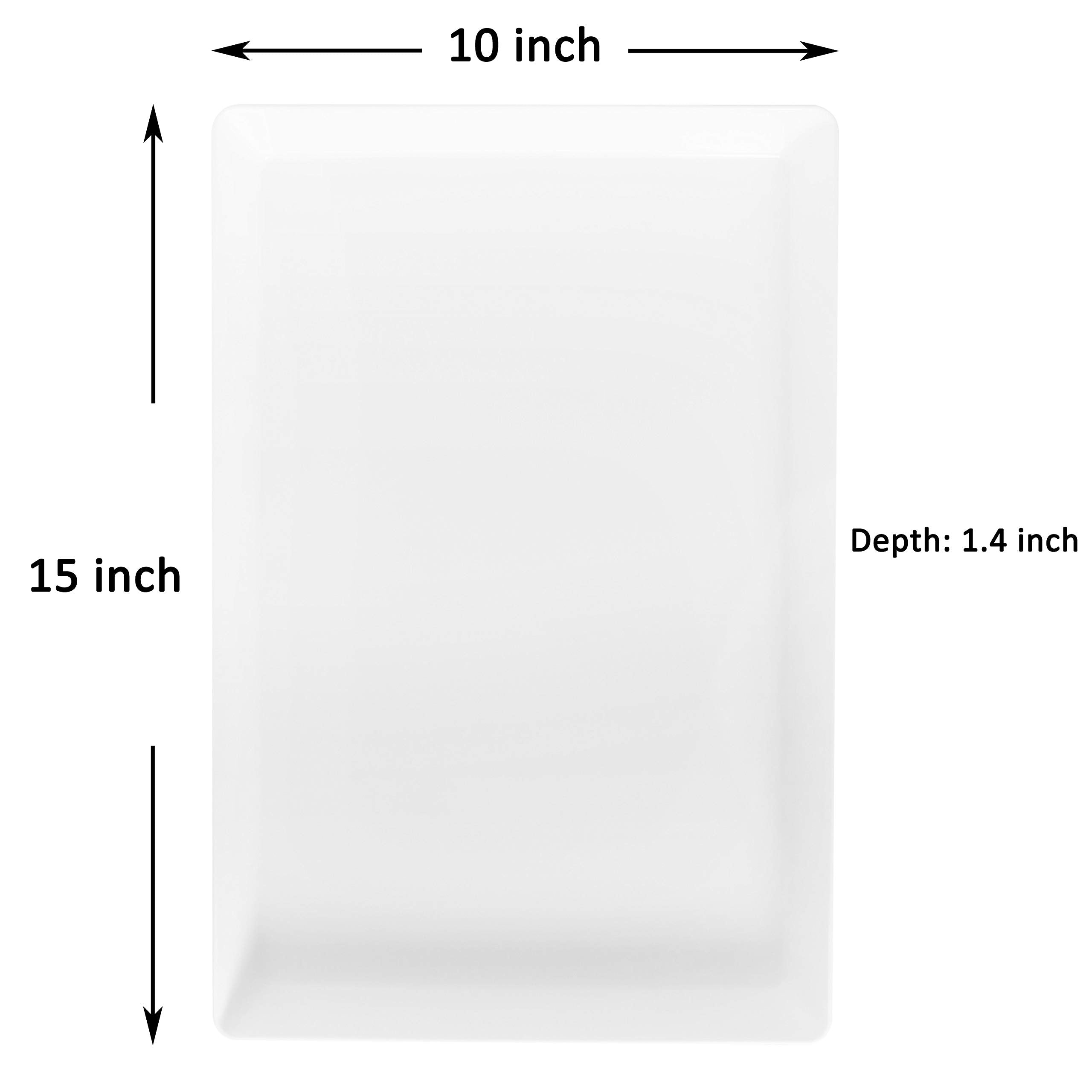 Youngever 3 Pack Plastic Serving Trays, Serving Platter for Parties, Sturdy ABS Material, 15 inch x 10 inch