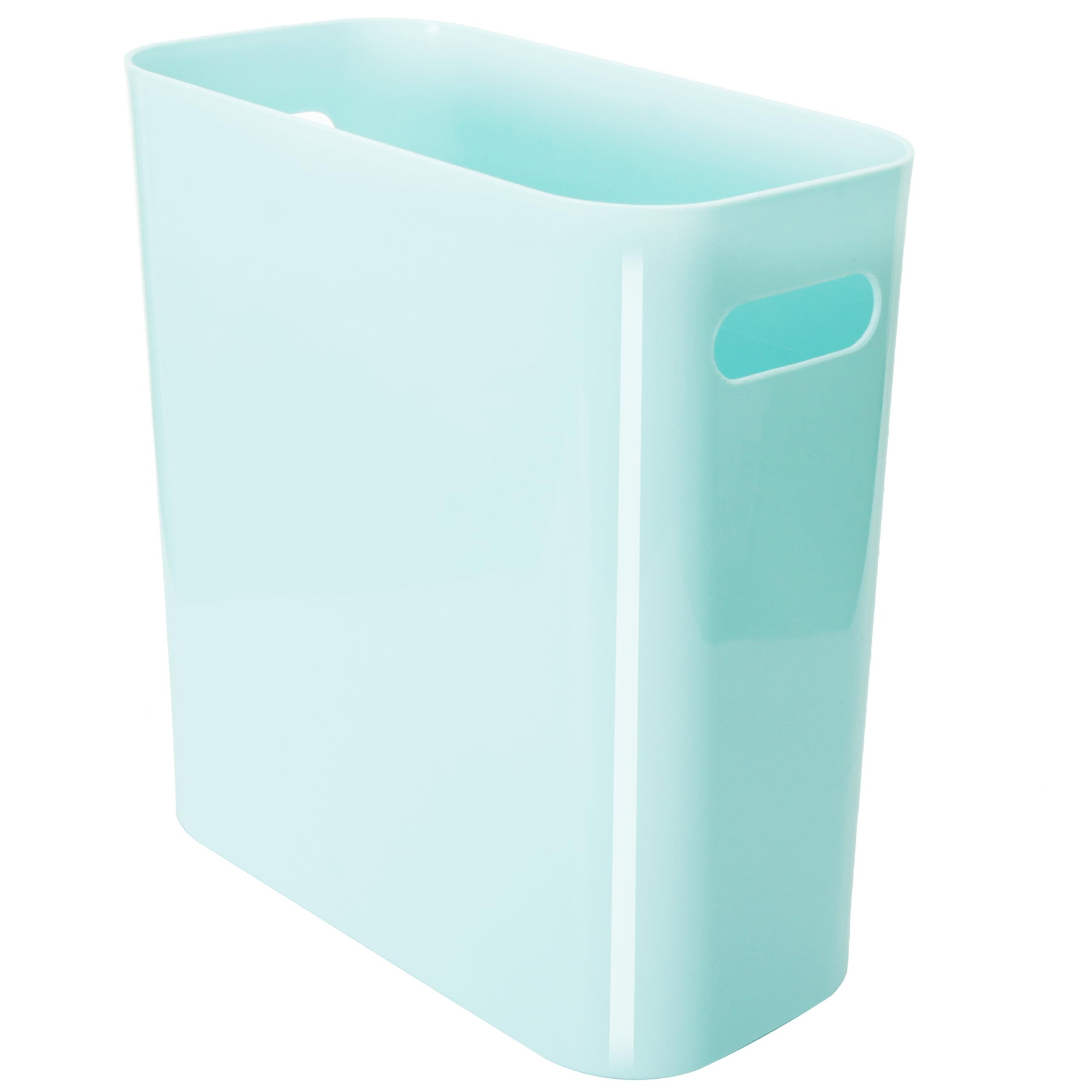 Youngever 1 Pack 3 Gallon Slim Trash Can, Plastic Garbage Container Bin, Trash Bin with Handles for Home Office, Living Room, Study Room, Kitchen, Bathroom